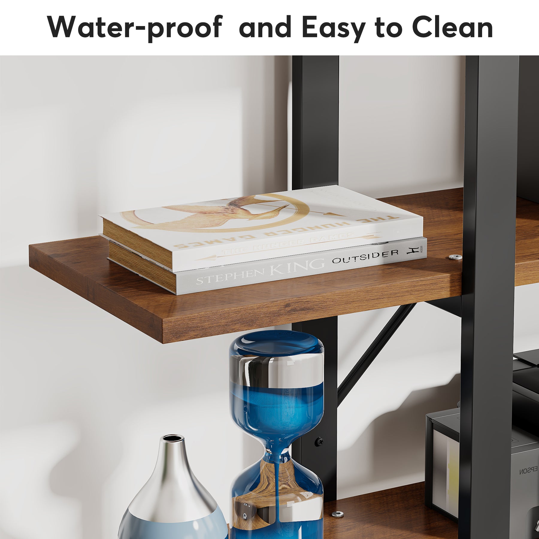 5-Tier Bookshelf Industrial Bookcase