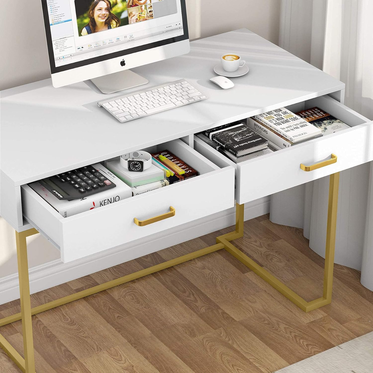40" Computer Writing Desk with 2 Drawers
