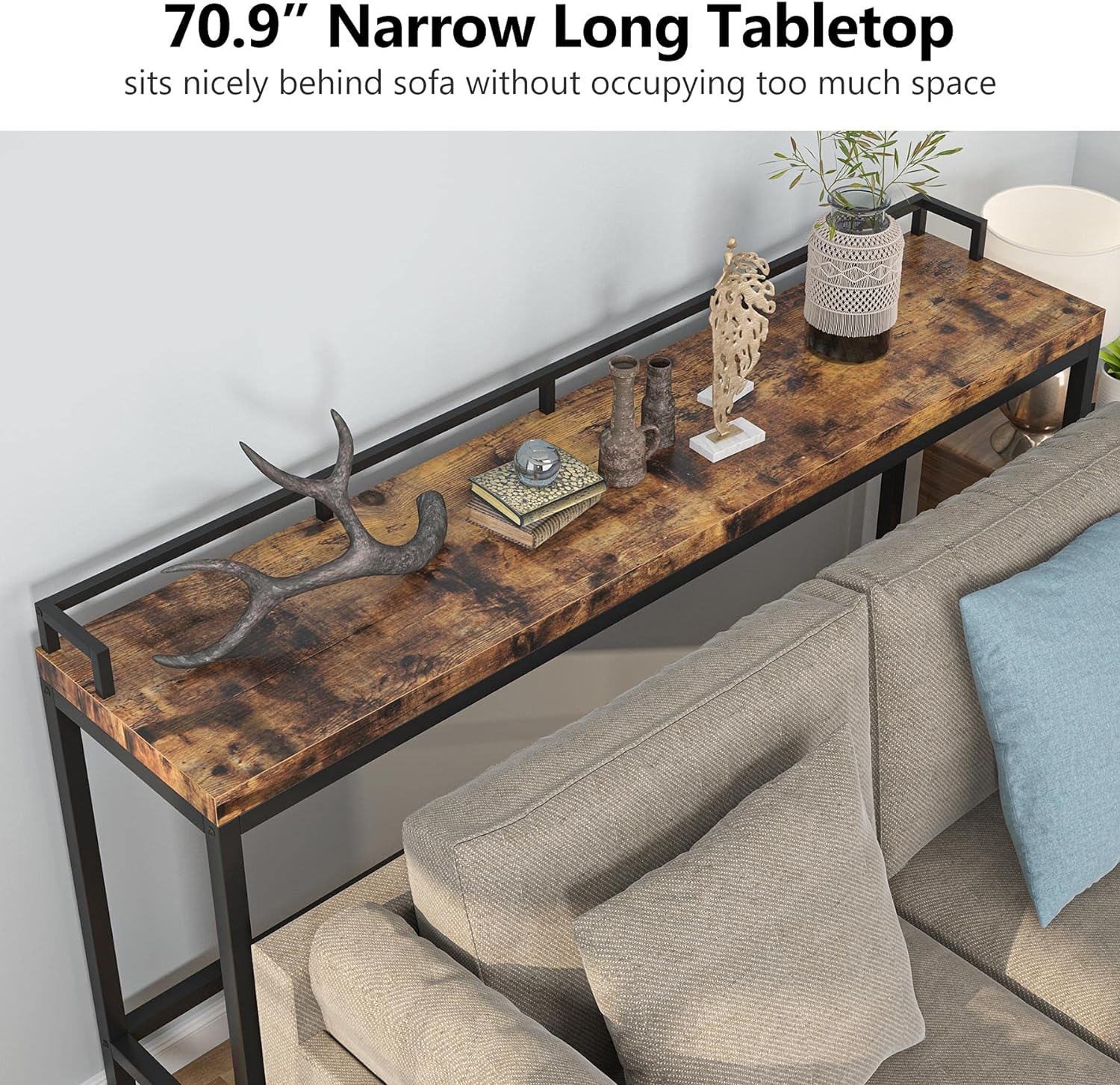 70.9" Console Table Behind Sofa Couch