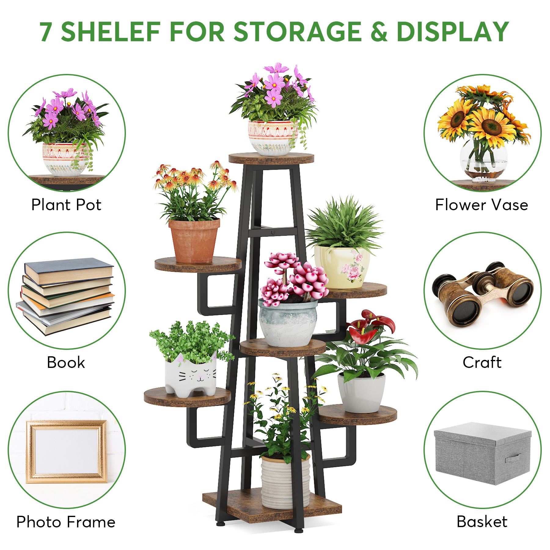 7 Tier Plant Stand Plant Pots Holder Rack