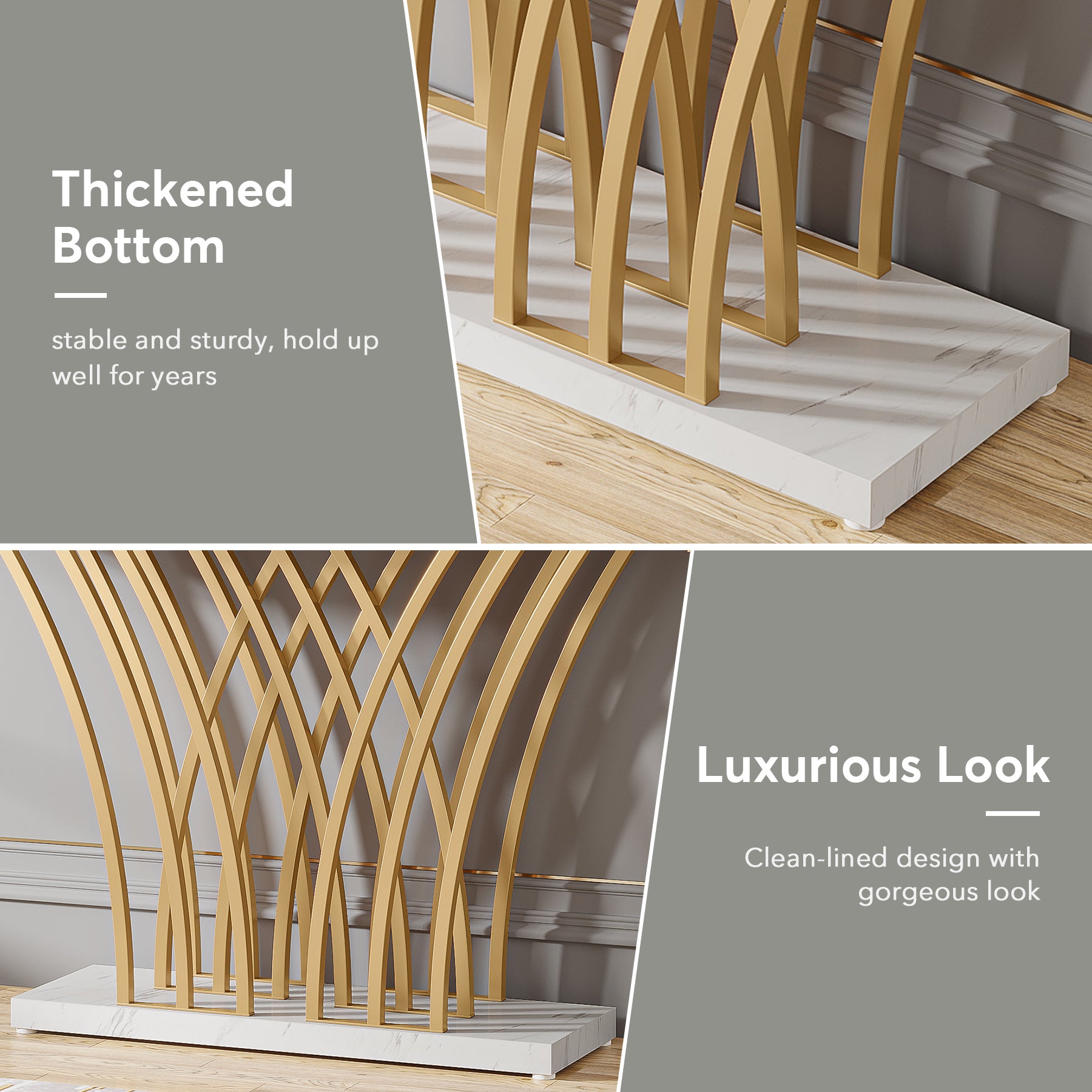 59" Faux Marble Console Table