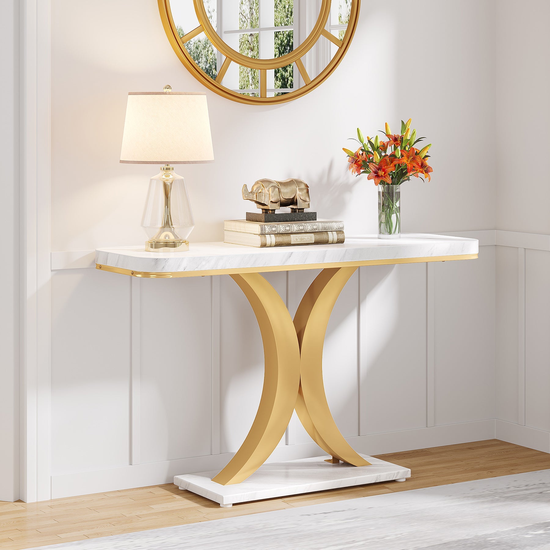 Console Table, 40" Narrow Entryway Foyer Table Tribesigns