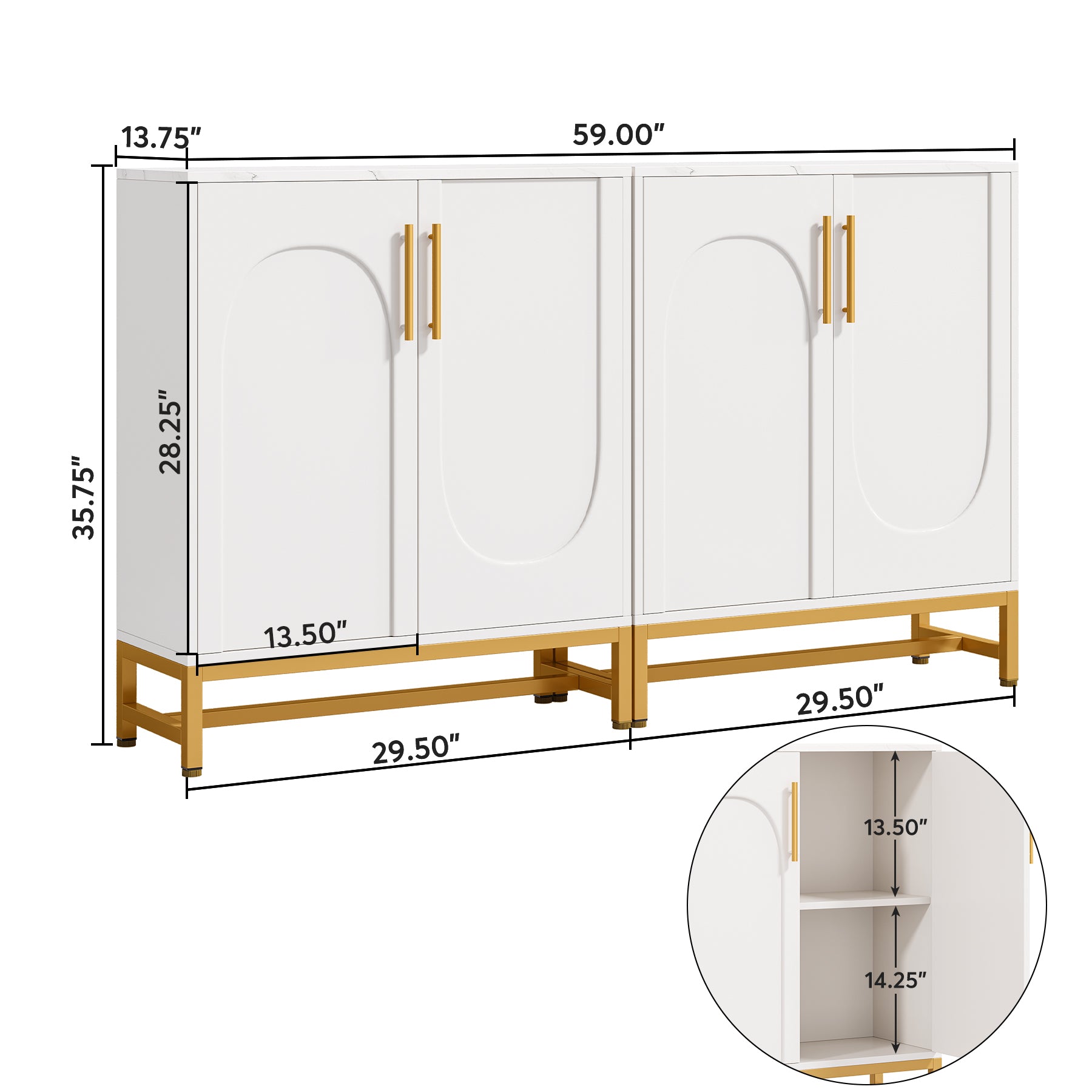 Sideboard Buffet Cabinet with with Adjustable Shelf
