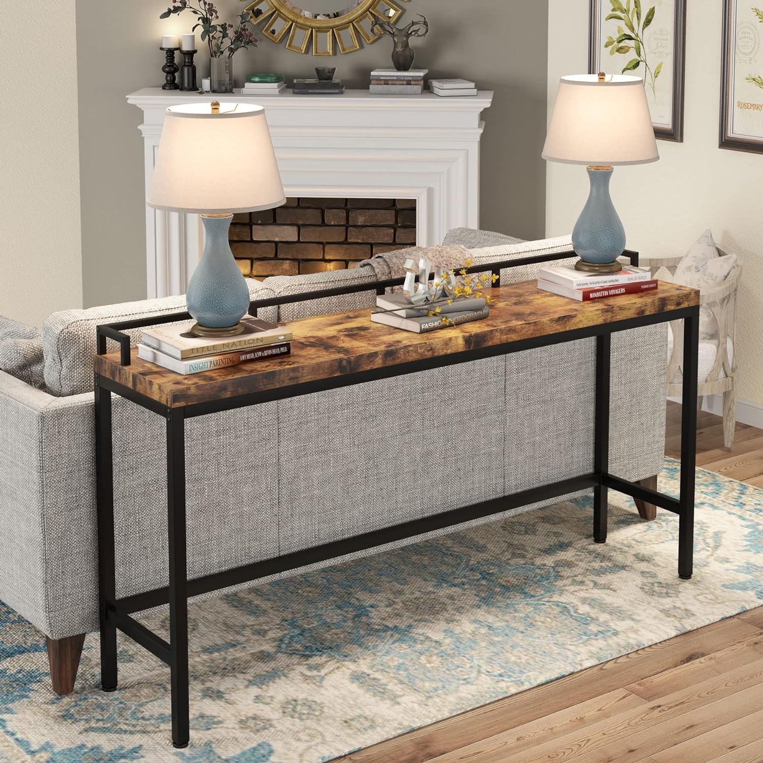 70.9" Console Table Behind Sofa Couch