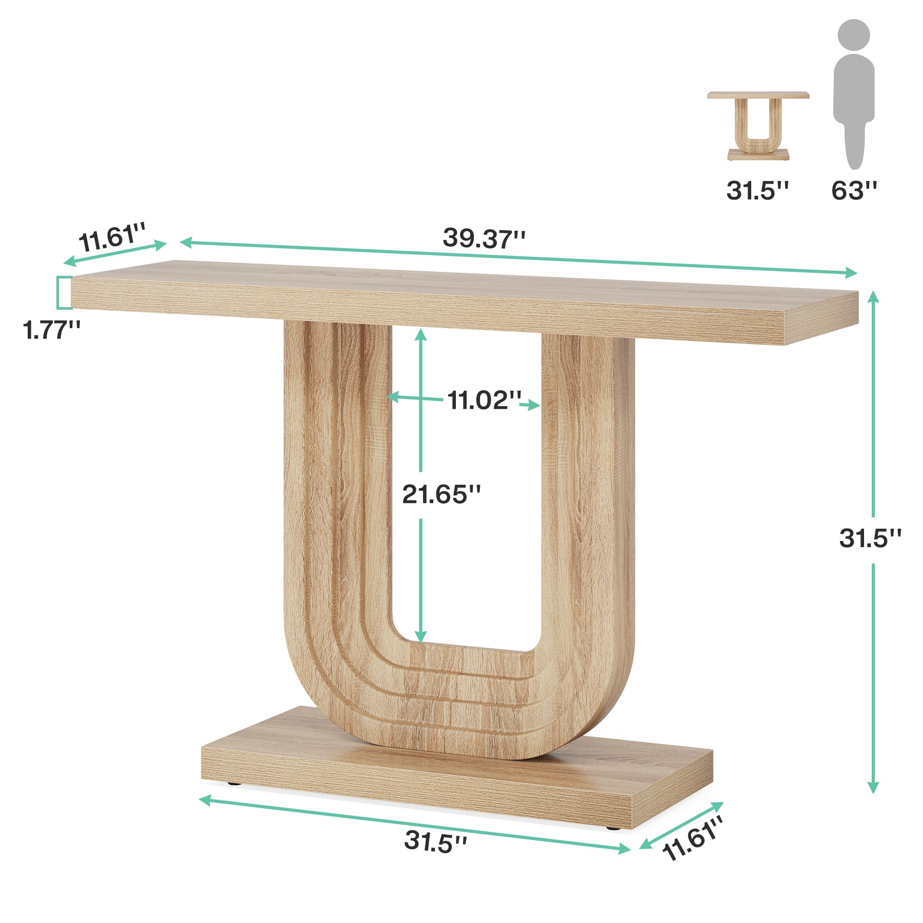 Farmhouse Console Table with Geometric Base