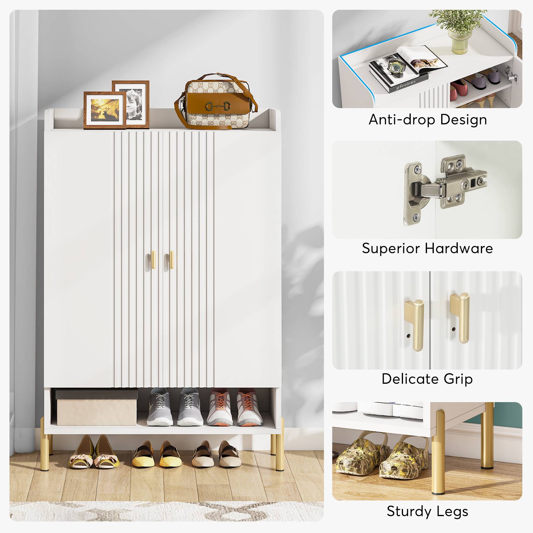 Tribesigns Shoe Cabinet, 6-Tier Shoe Organizer with Adjustable Shelves for Entryway Tribesigns