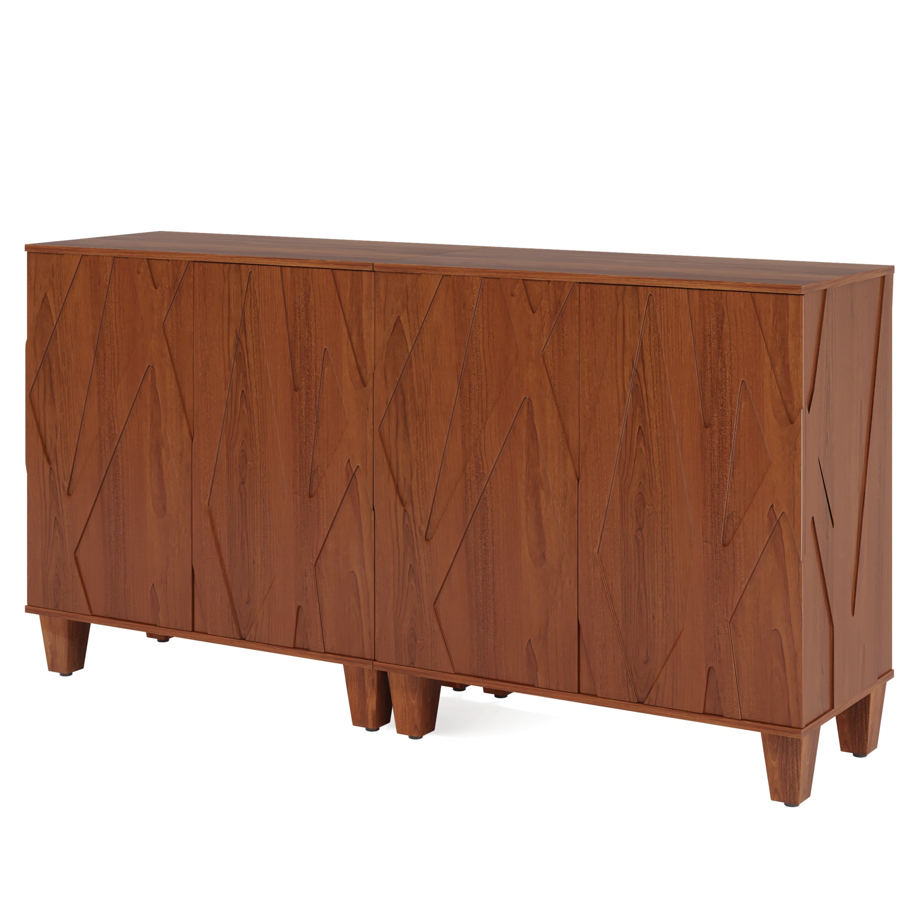 Wood Buffet Sideboard Cabinet with Adjustable Shelves