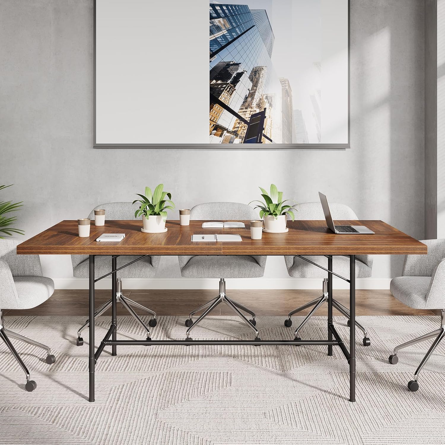 6FT Conference Table Rectangle Meeting Table (2-Piece)