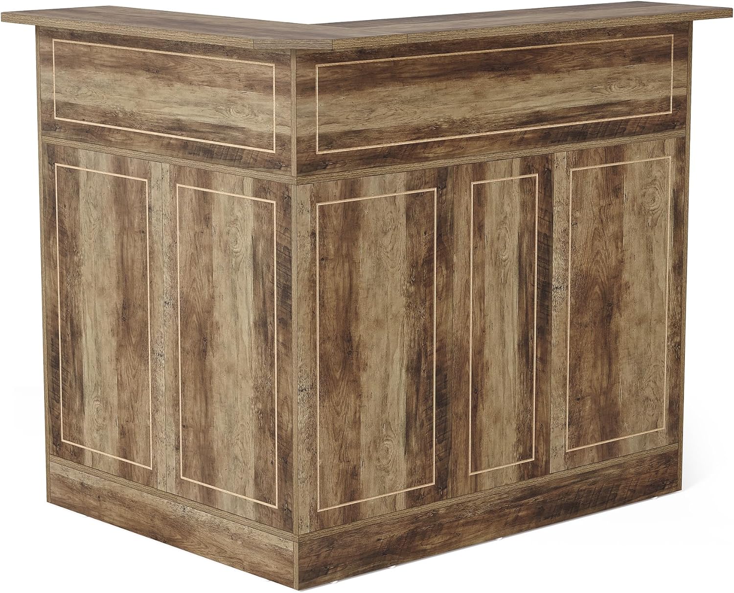 Home Bar Cabinet, 4-Tier Mini Bar Cabinet with Stemware Rack