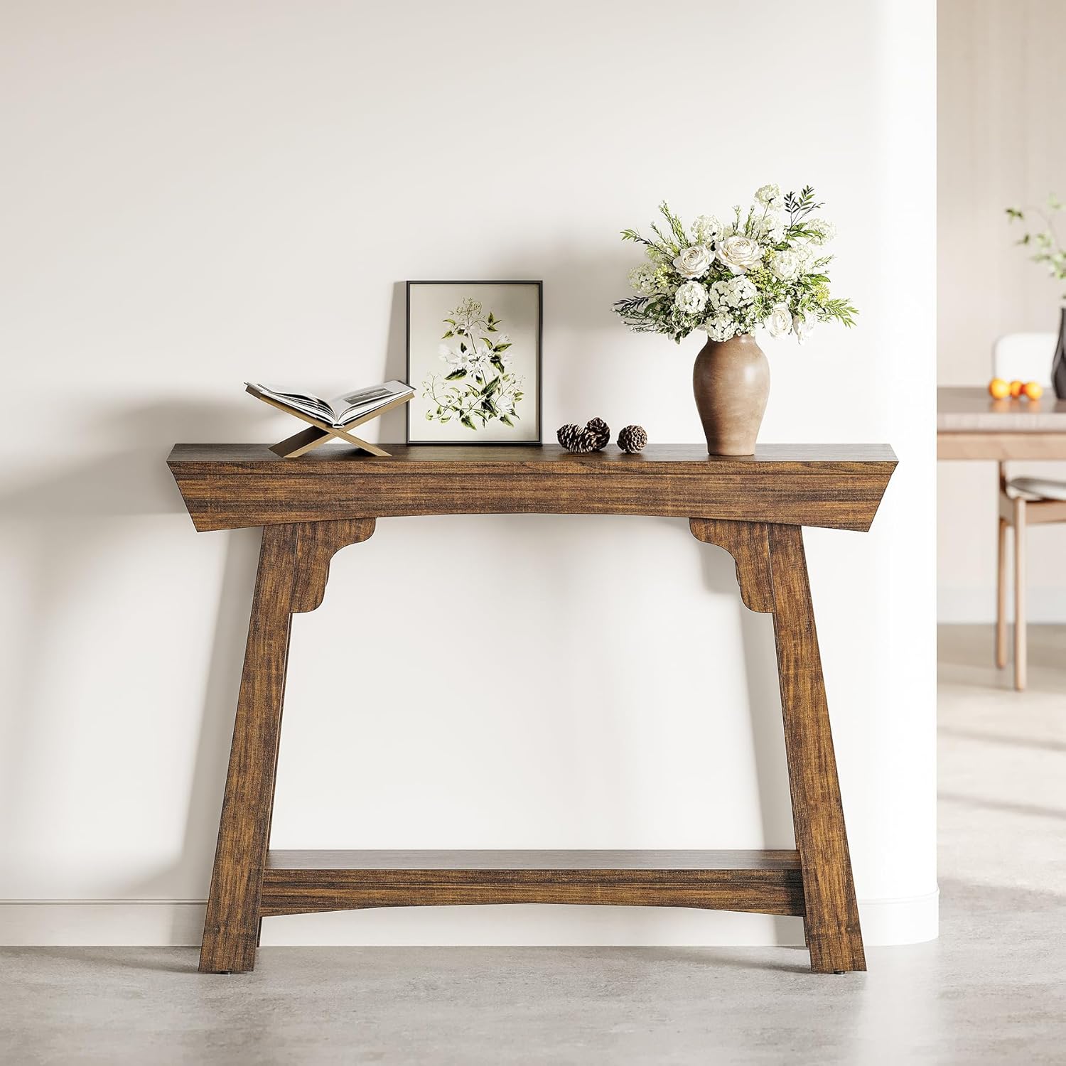 41" Console Table, 2-Tier Sofa Table with Storage