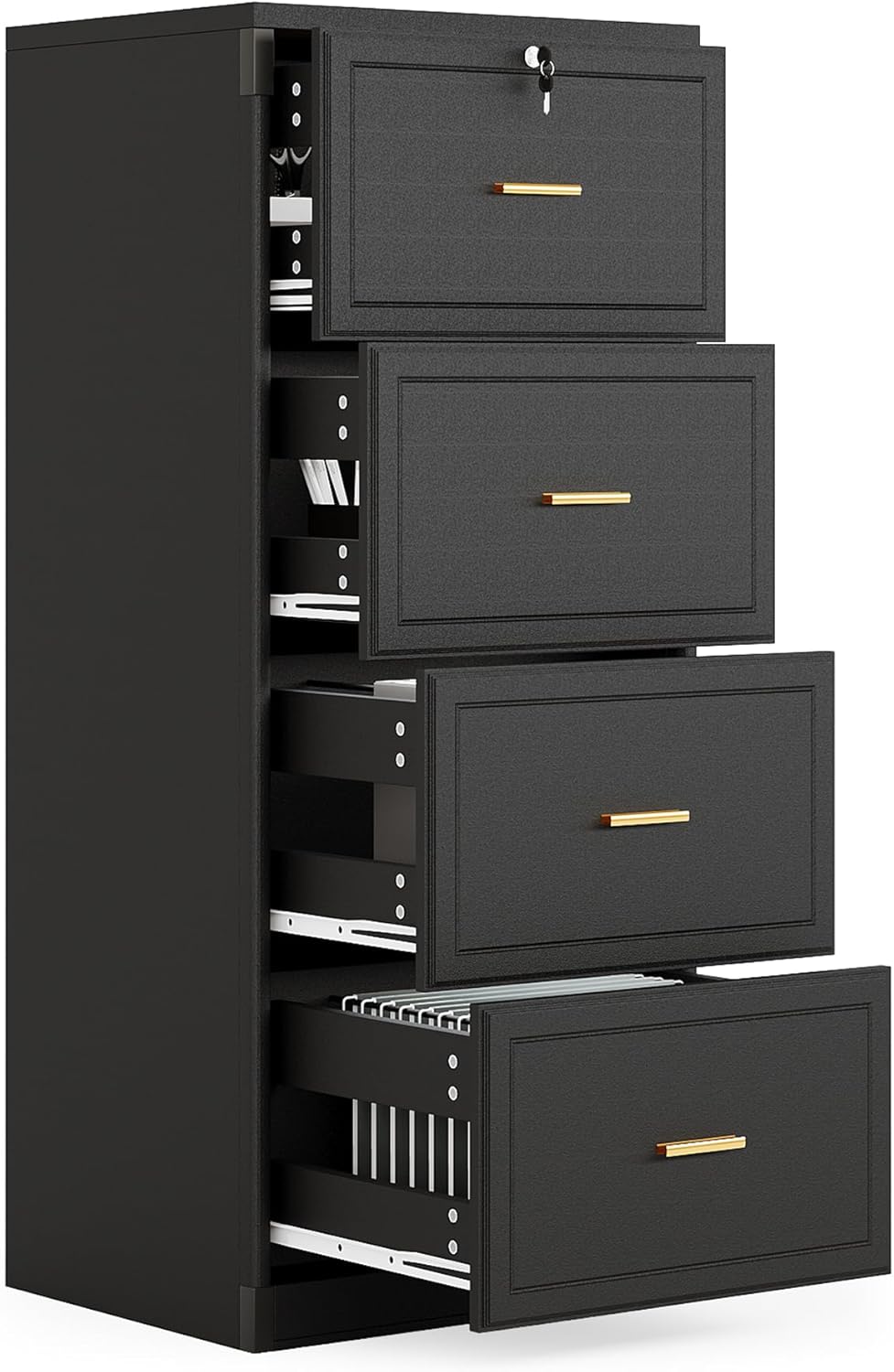 4-Drawer File Cabinet Vertical Storage Cabinet with Lock
