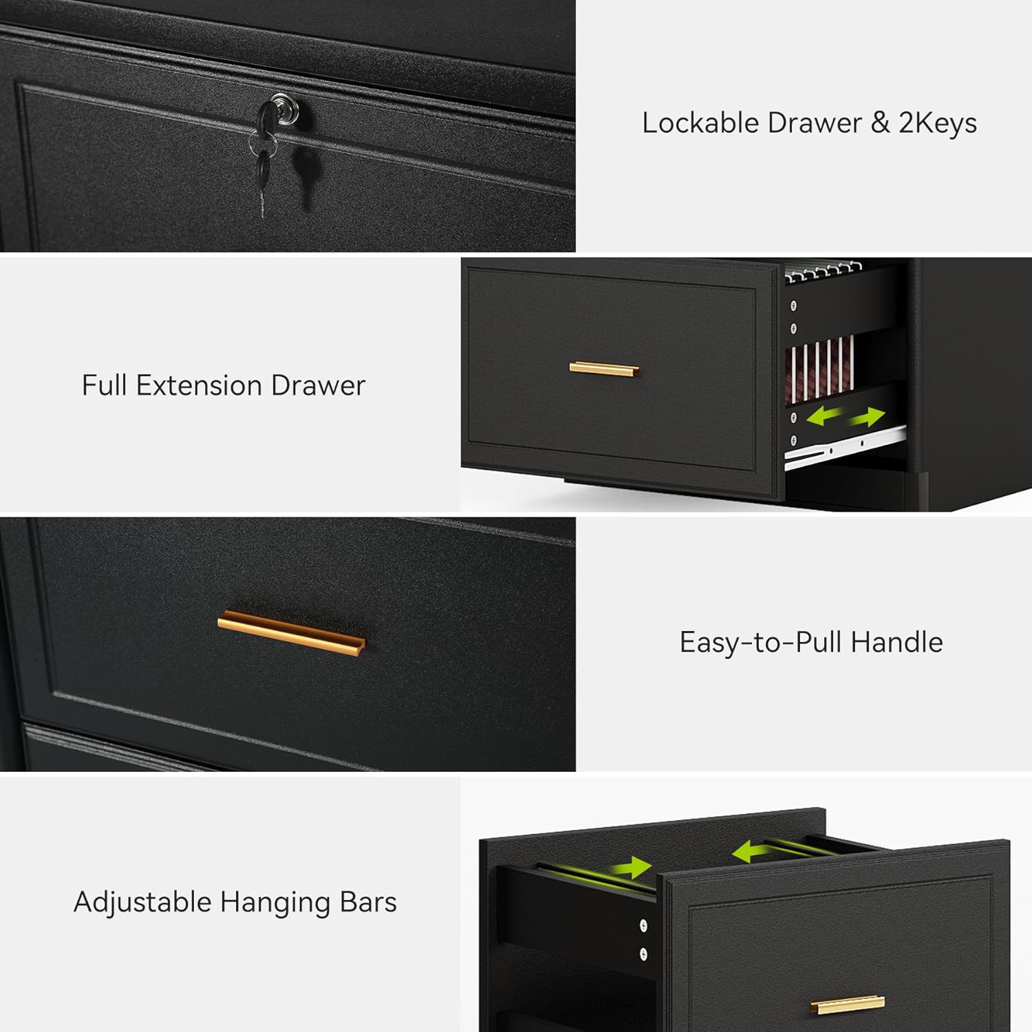 4-Drawer File Cabinet Vertical Storage Cabinet with Lock