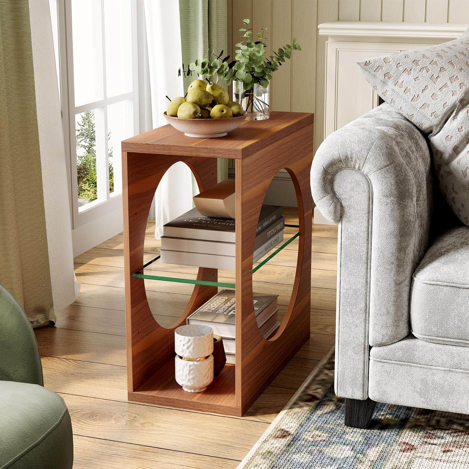 23.6-Inch End Table 3-Tier Side Table Set of 2