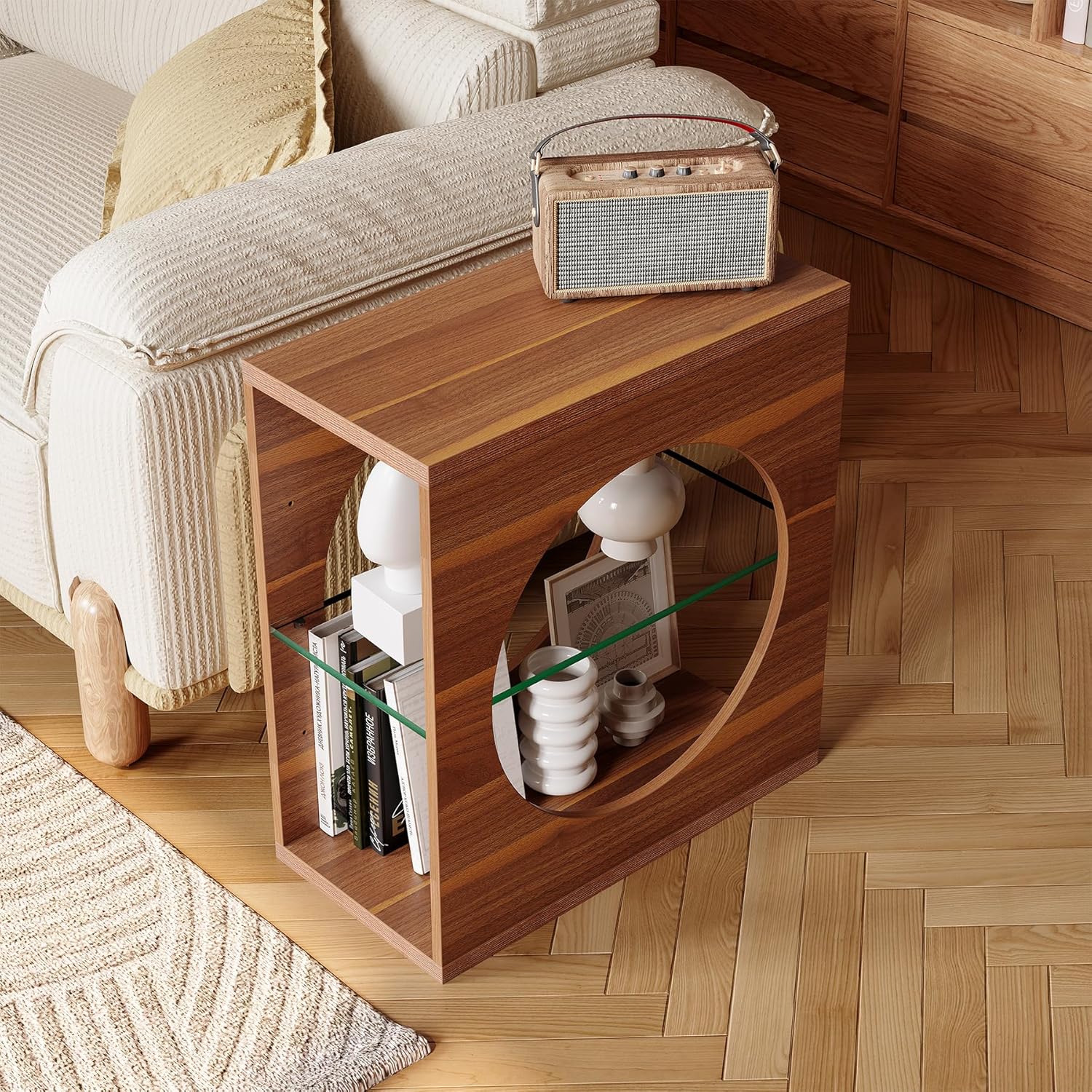 23.6-Inch End Table 3-Tier Side Table Set of 2