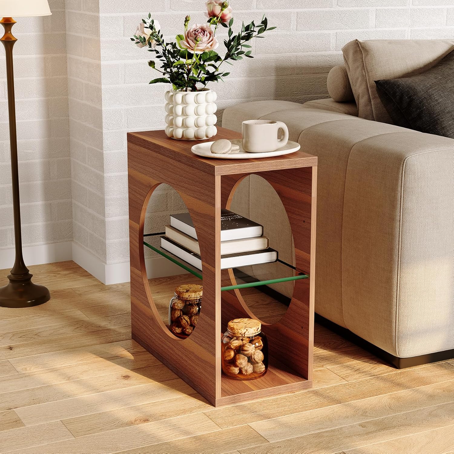23.6-Inch End Table 3-Tier Side Table Set of 2