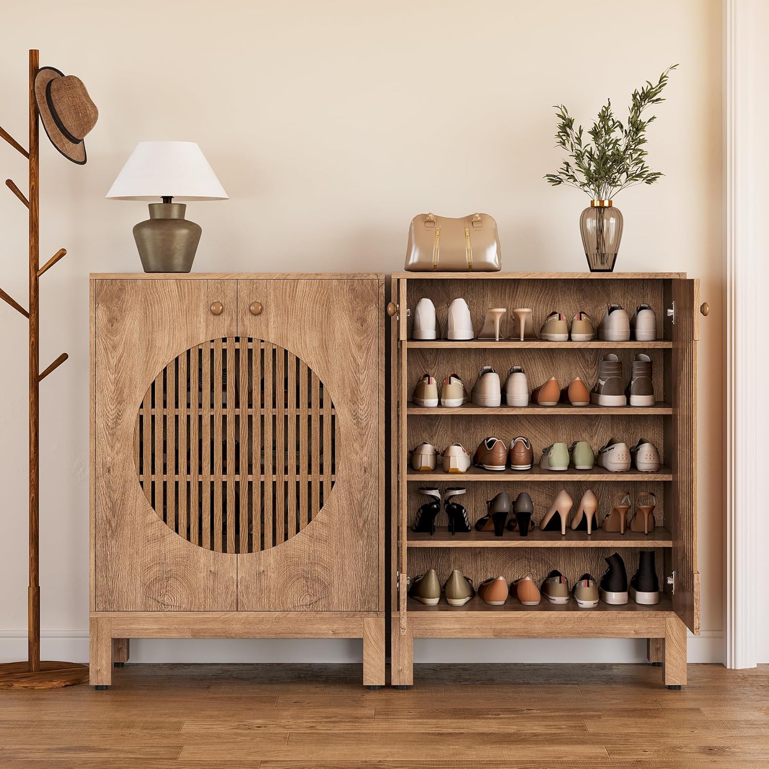 5-Tier Shoe Cabinet with Adjustable Height Shelves
