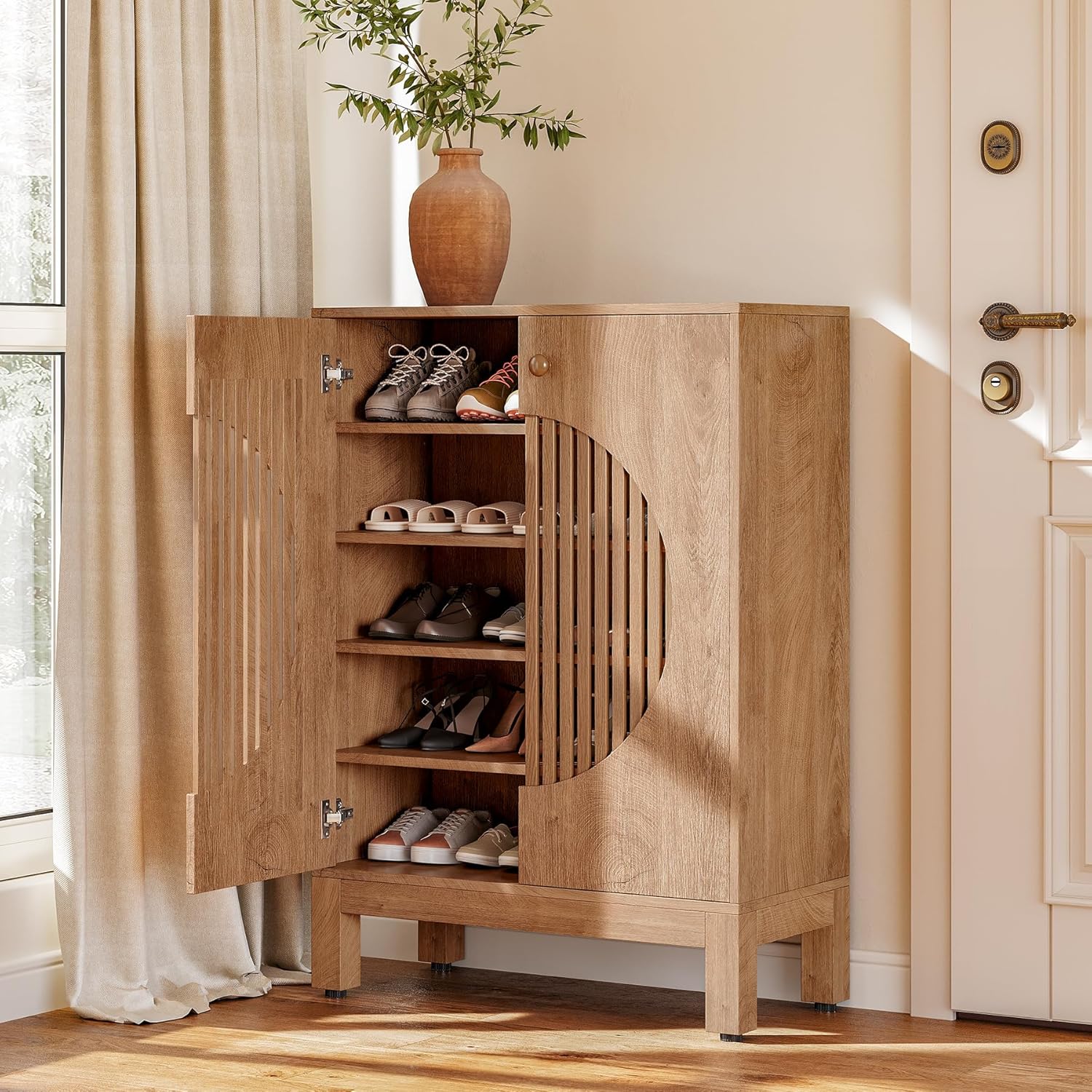 5-Tier Shoe Cabinet with Adjustable Height Shelves