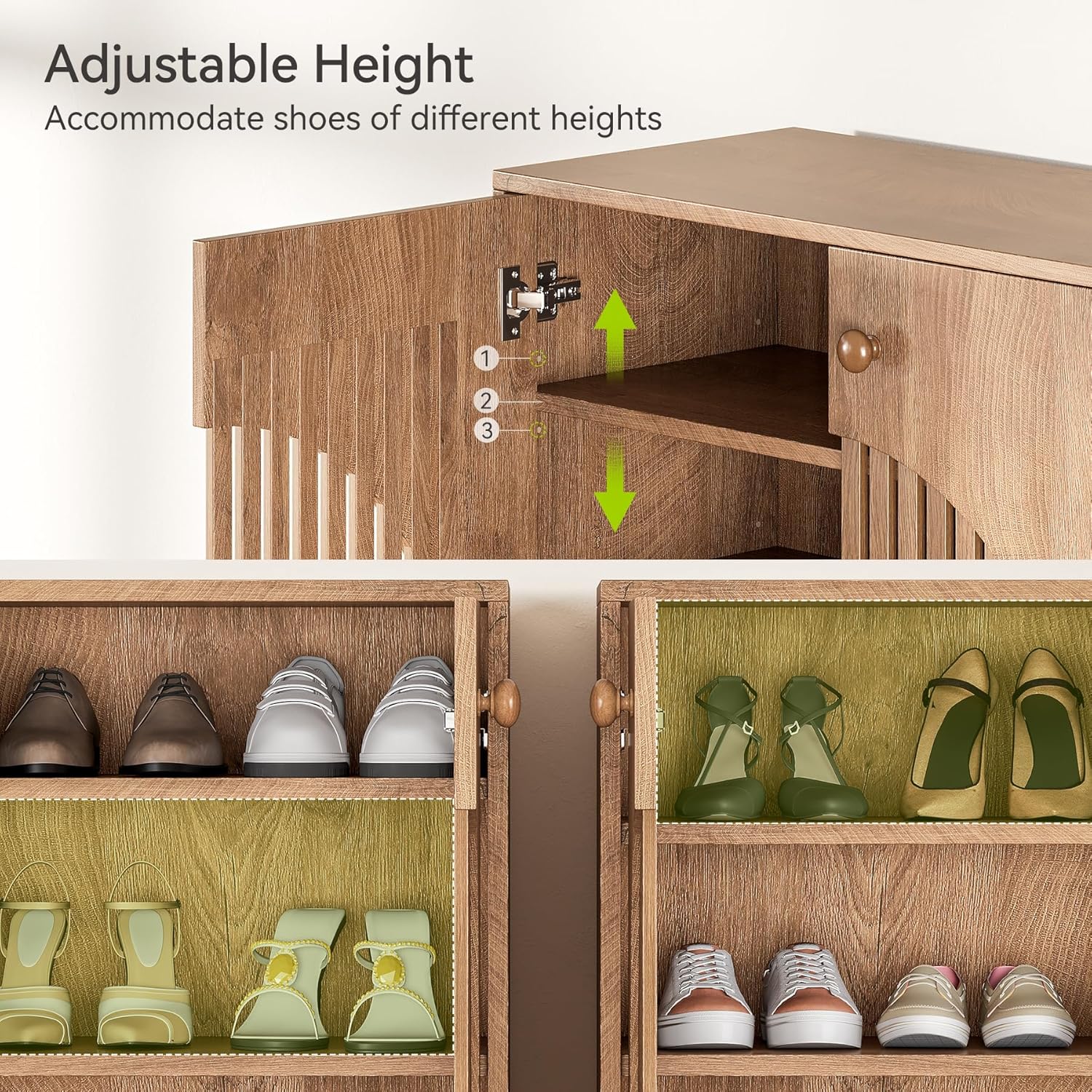 5-Tier Shoe Cabinet with Adjustable Height Shelves