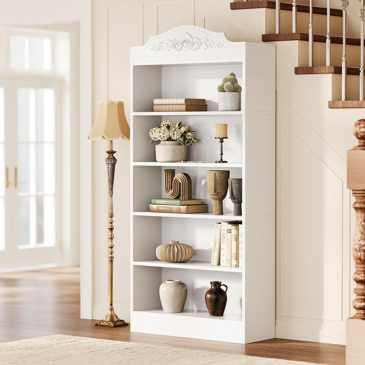 5-Tier Bookcase, 74.8" Modern Storage Bookshelf