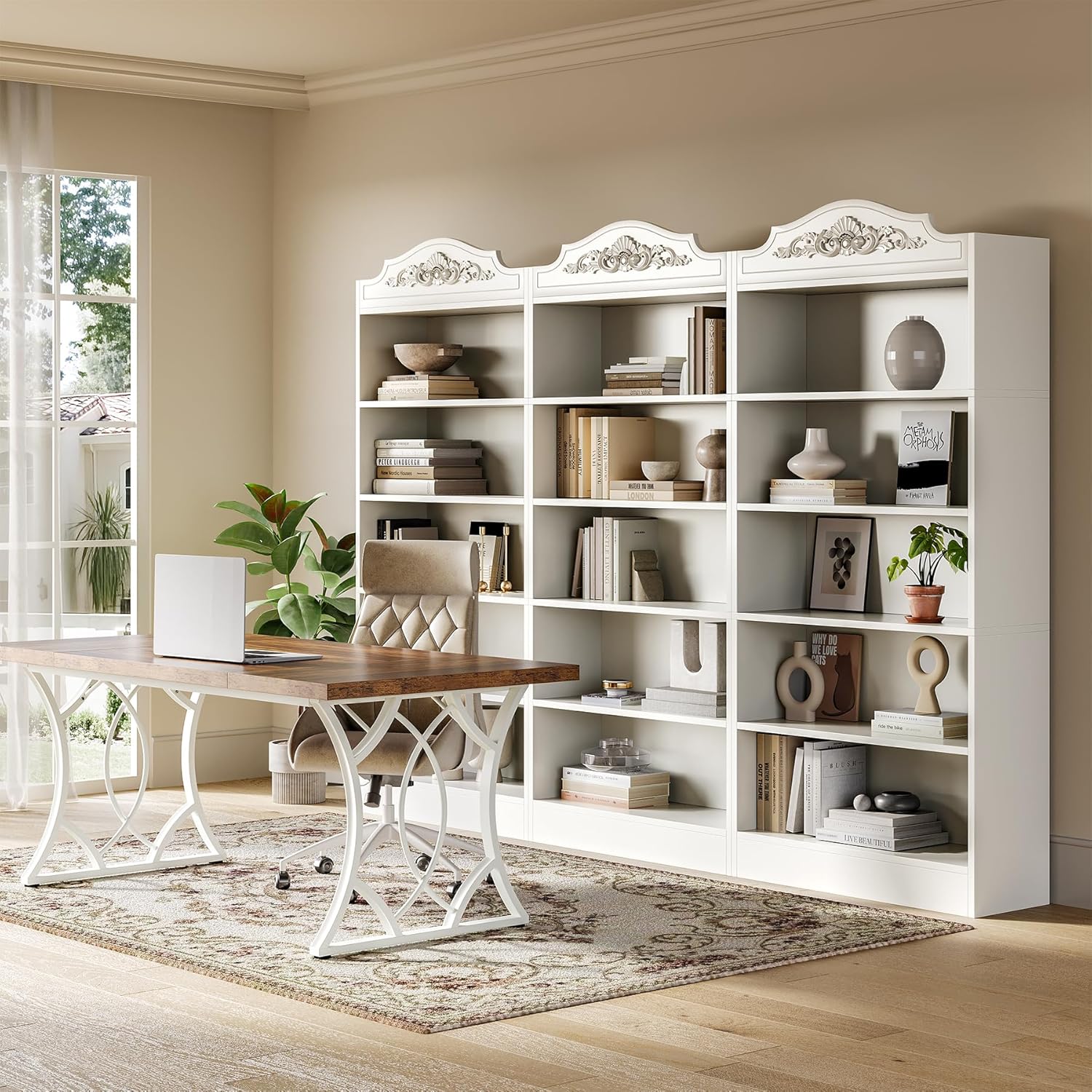 5-Tier Bookcase, 74.8" Modern Storage Bookshelf