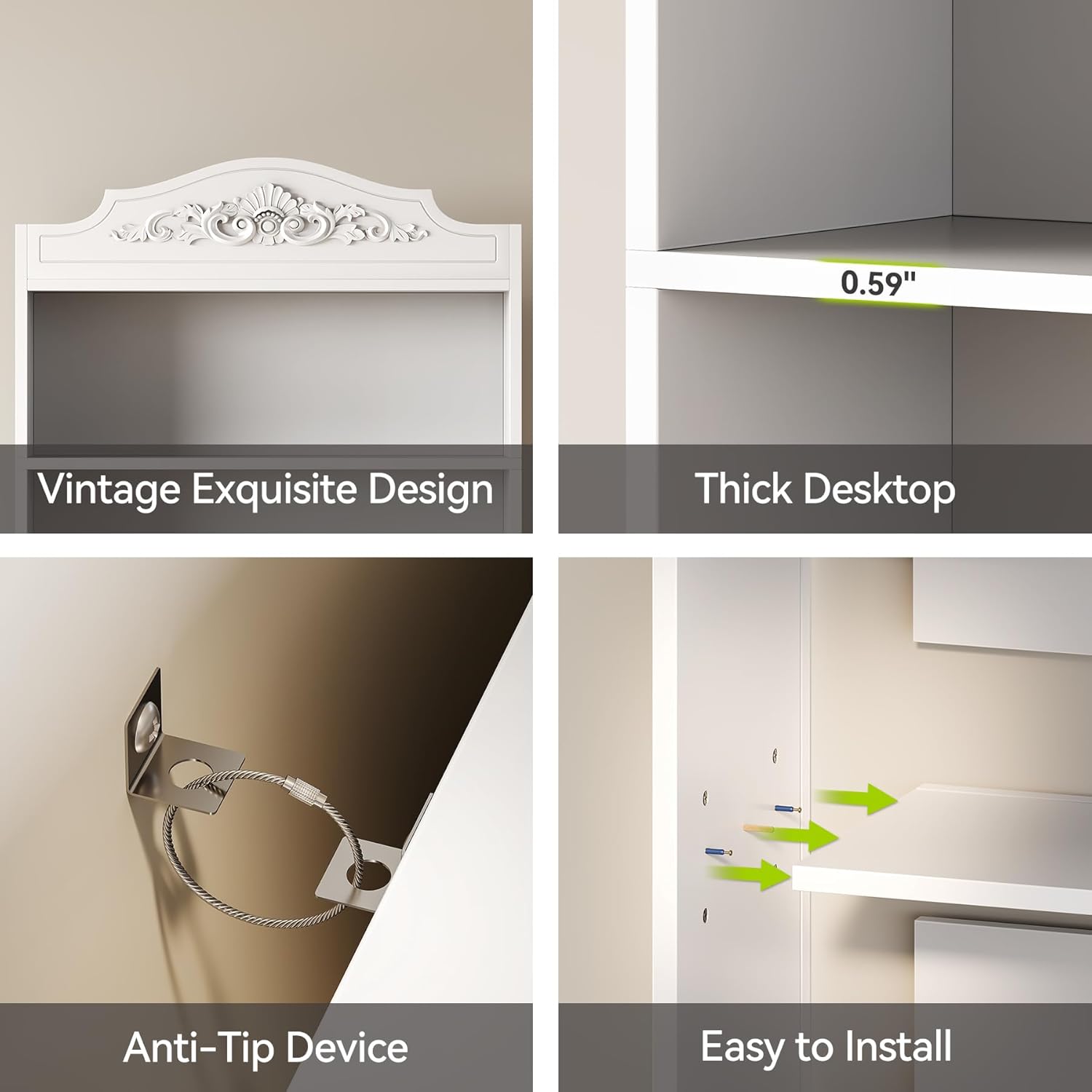 5-Tier Bookcase, 74.8" Modern Storage Bookshelf