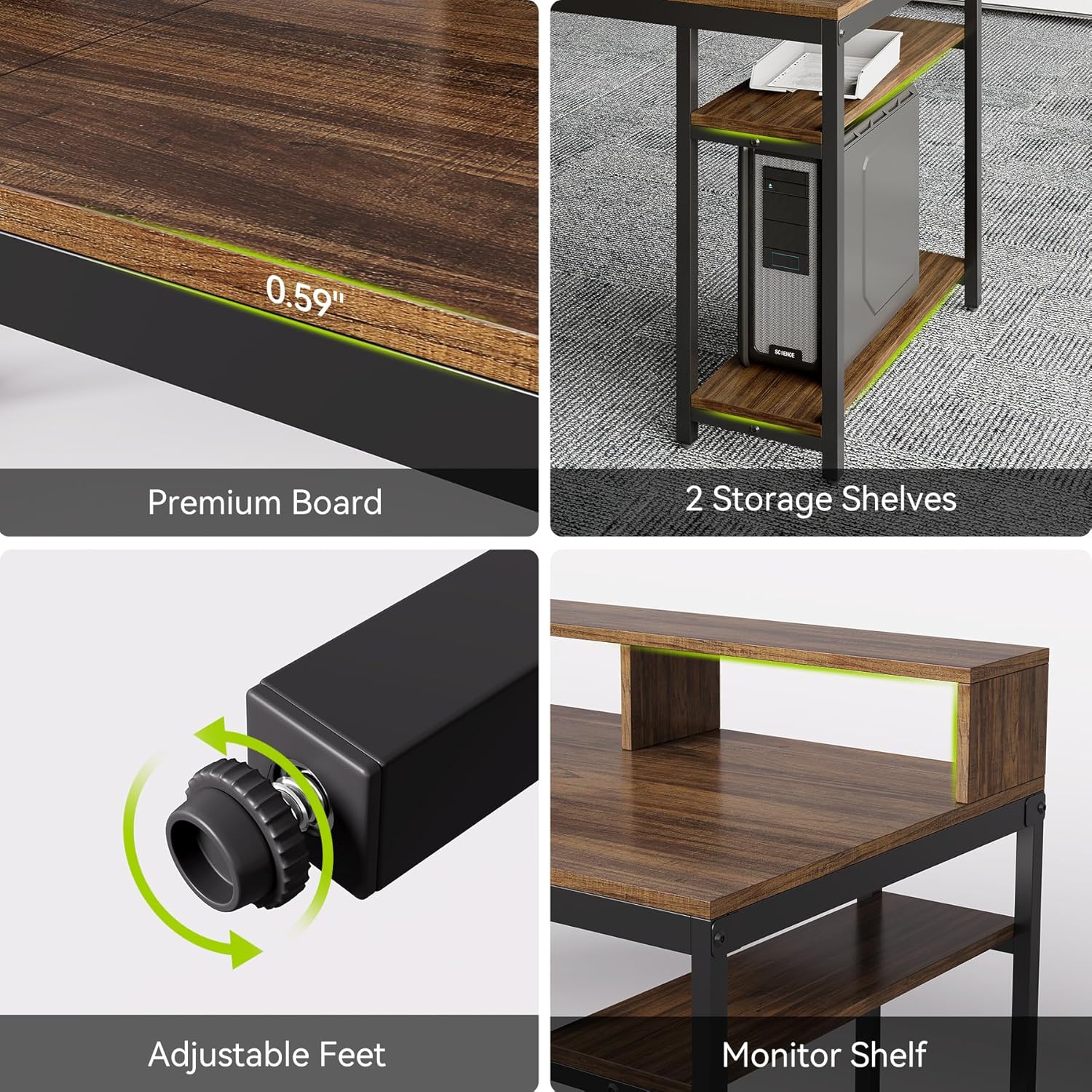 2-Person Desk 78.74" Computer Desk with 4 Storage Shelves