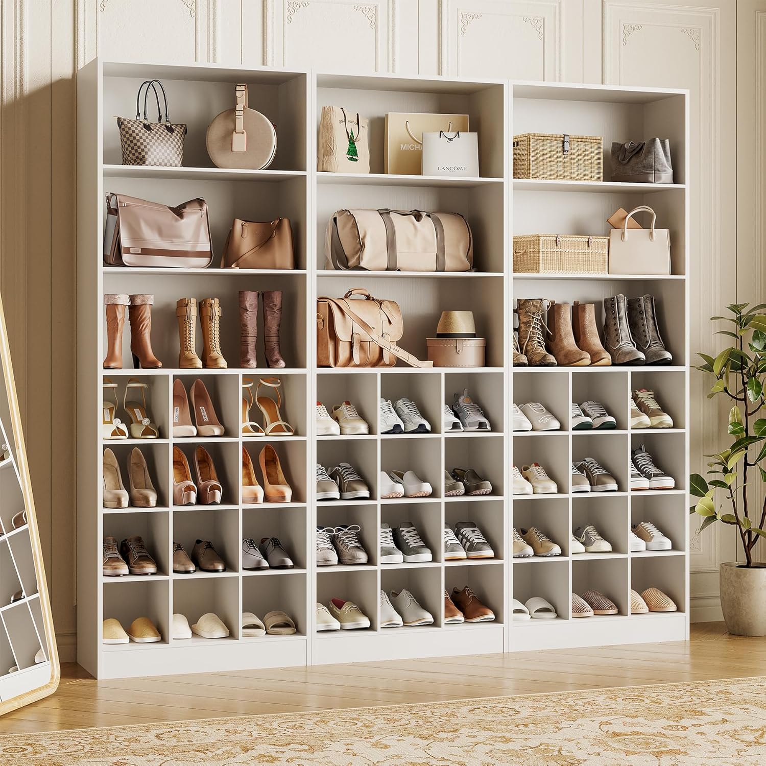 7-Tier Shoe Rack Shoe Cabinet with 3 Side Hooks