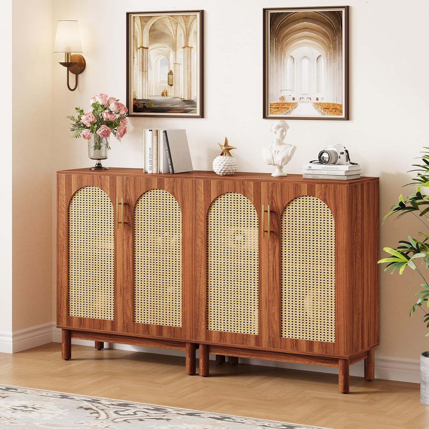 59" Sideboard Buffet Cabinet Credenza with 4 Doors