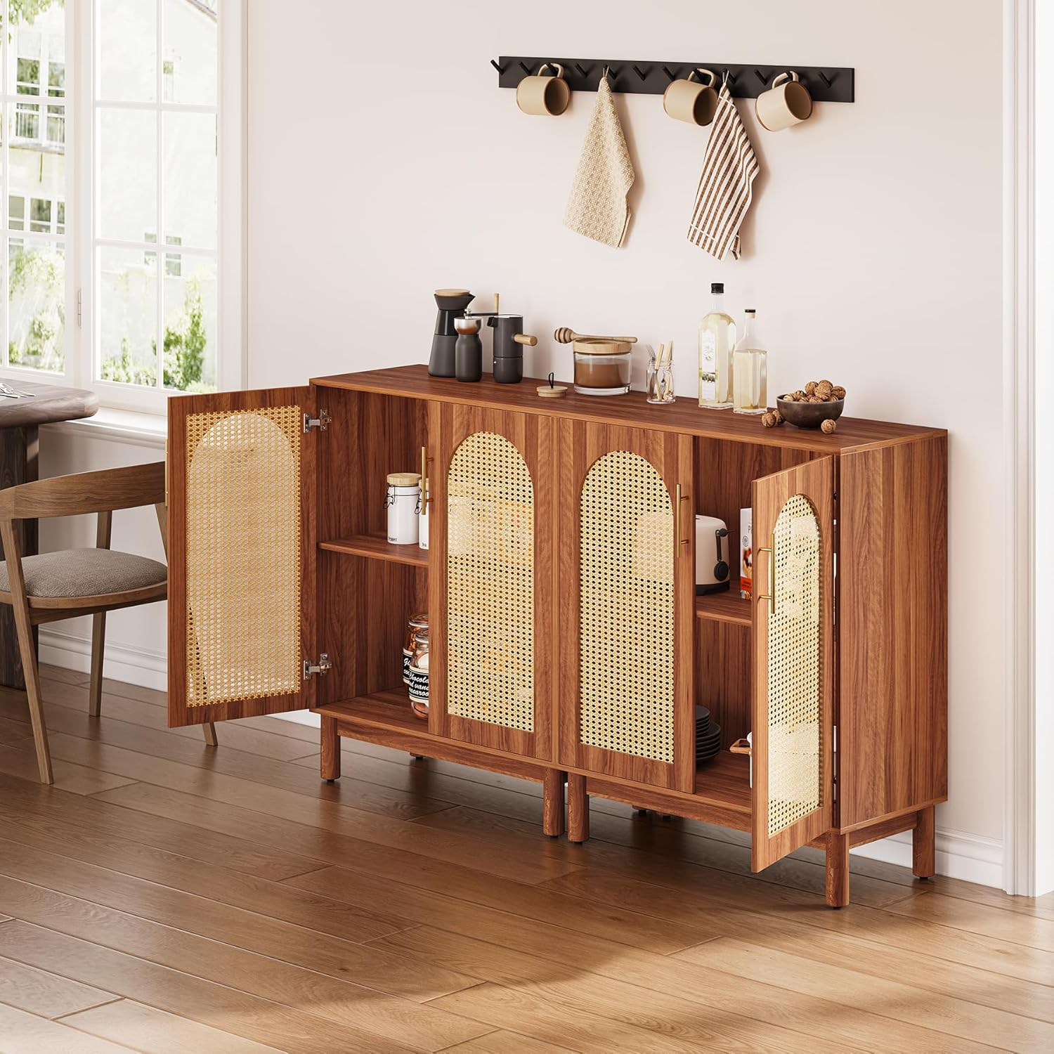 59" Sideboard Buffet Cabinet Credenza with 4 Doors