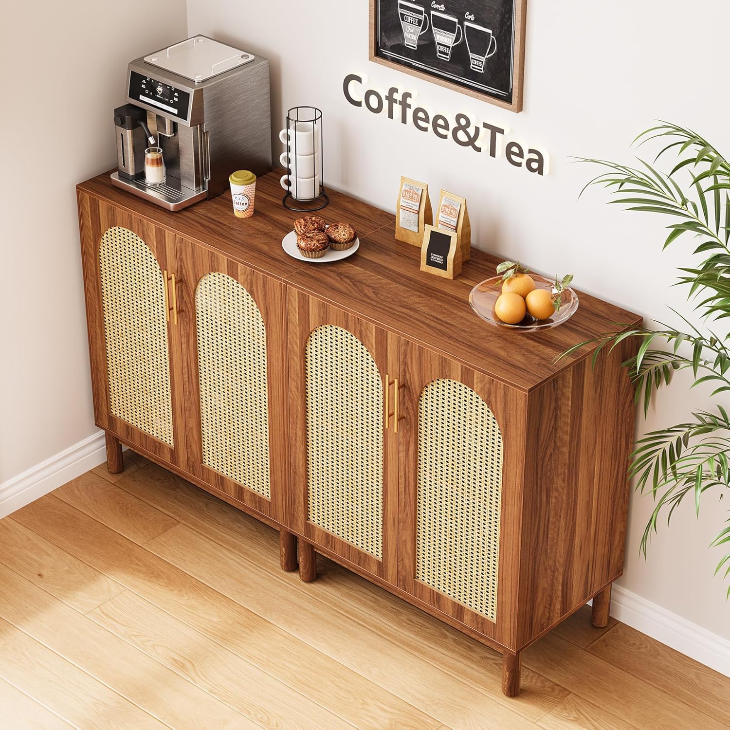 59" Sideboard Buffet Cabinet Credenza with 4 Doors