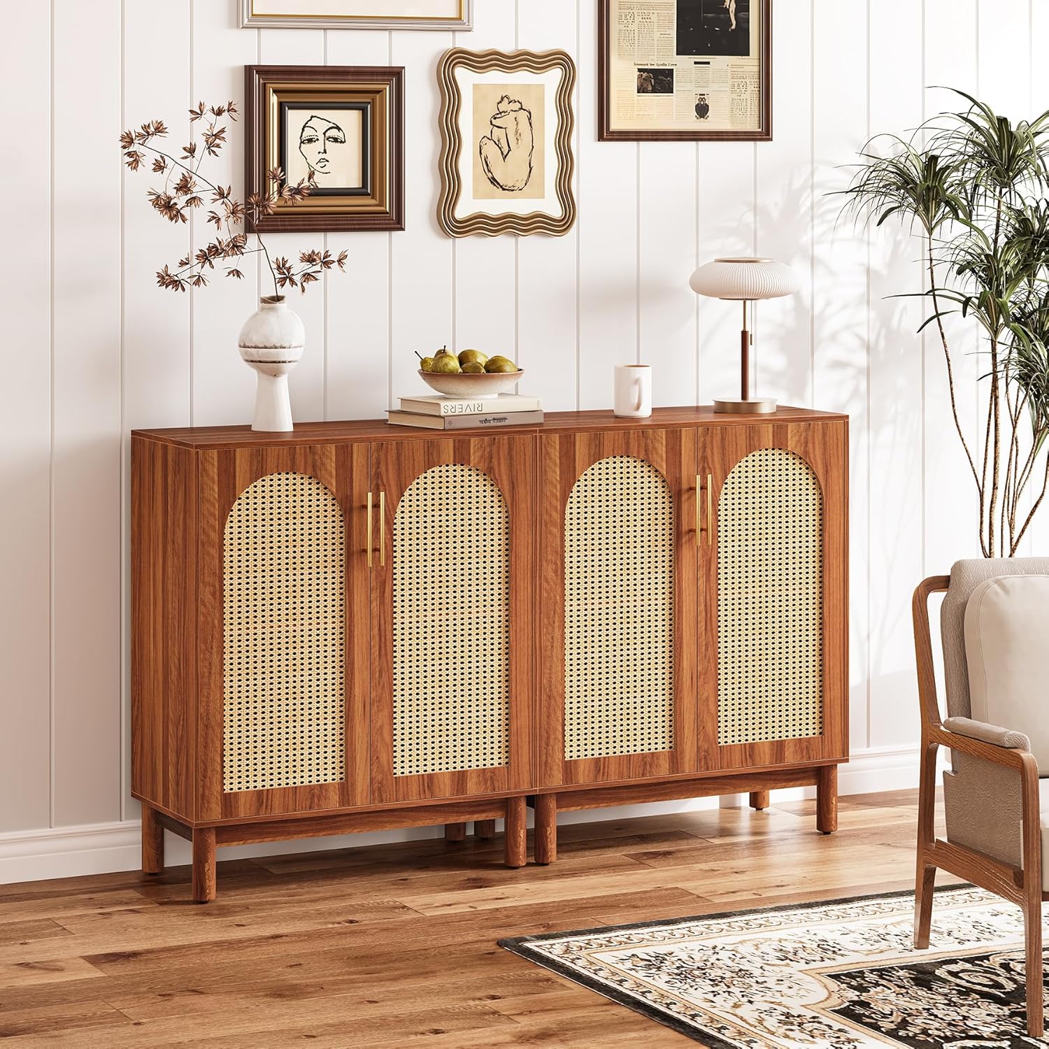 59" Sideboard Buffet Cabinet Credenza with 4 Doors