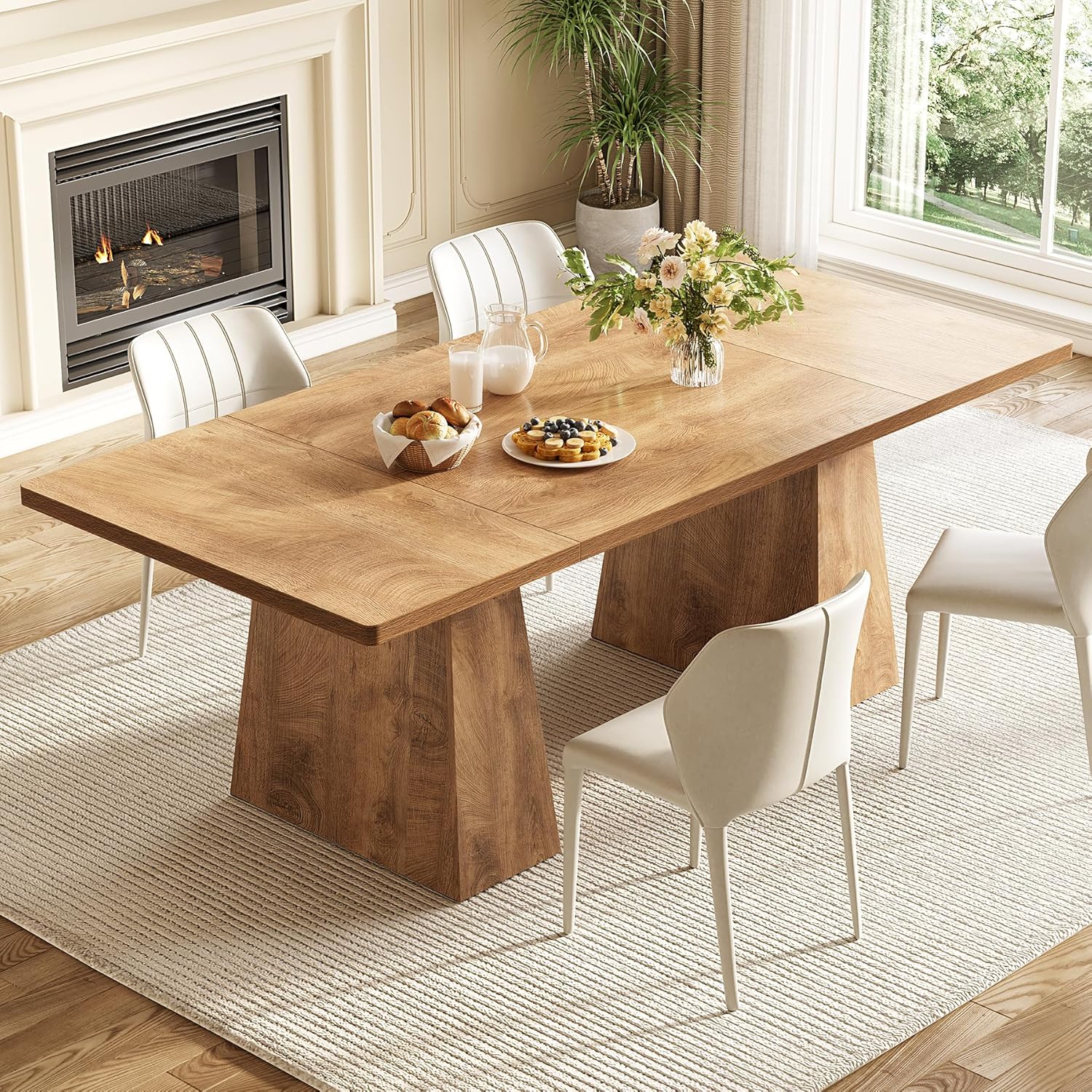 63" Dining Table with Heavy Duty Legs for 6 People