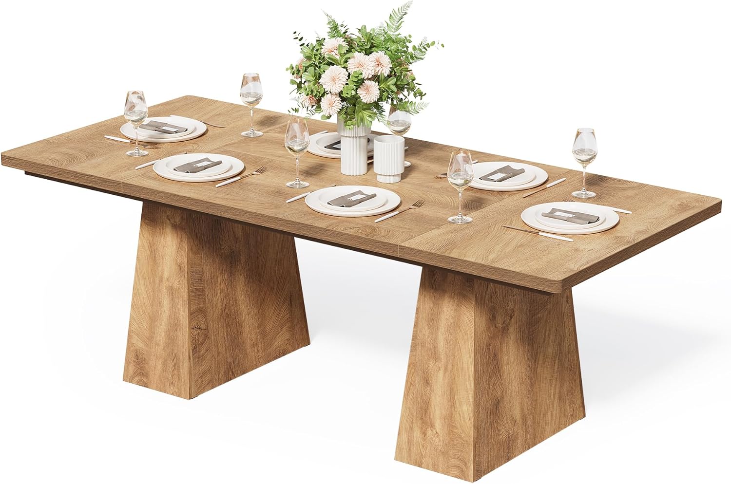 63" Dining Table with Heavy Duty Legs for 6 People