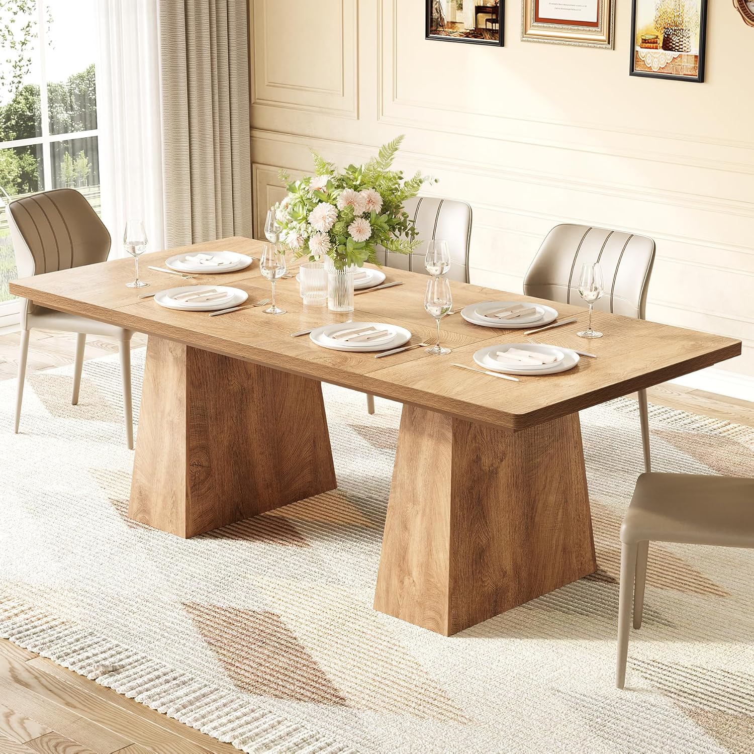 63" Dining Table with Heavy Duty Legs for 6 People