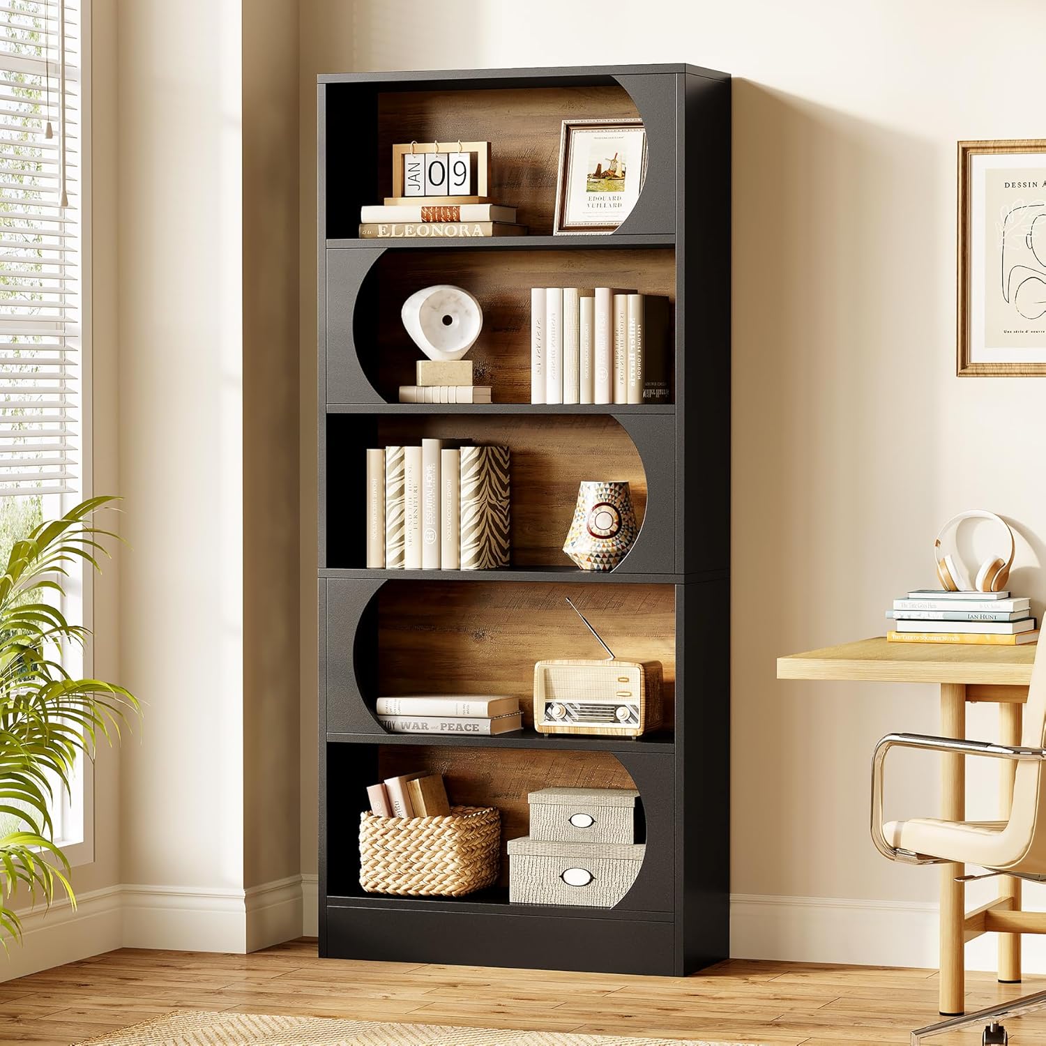 70.8" Modern Bookshelf, 5-Tier Freestanding Bookcases
