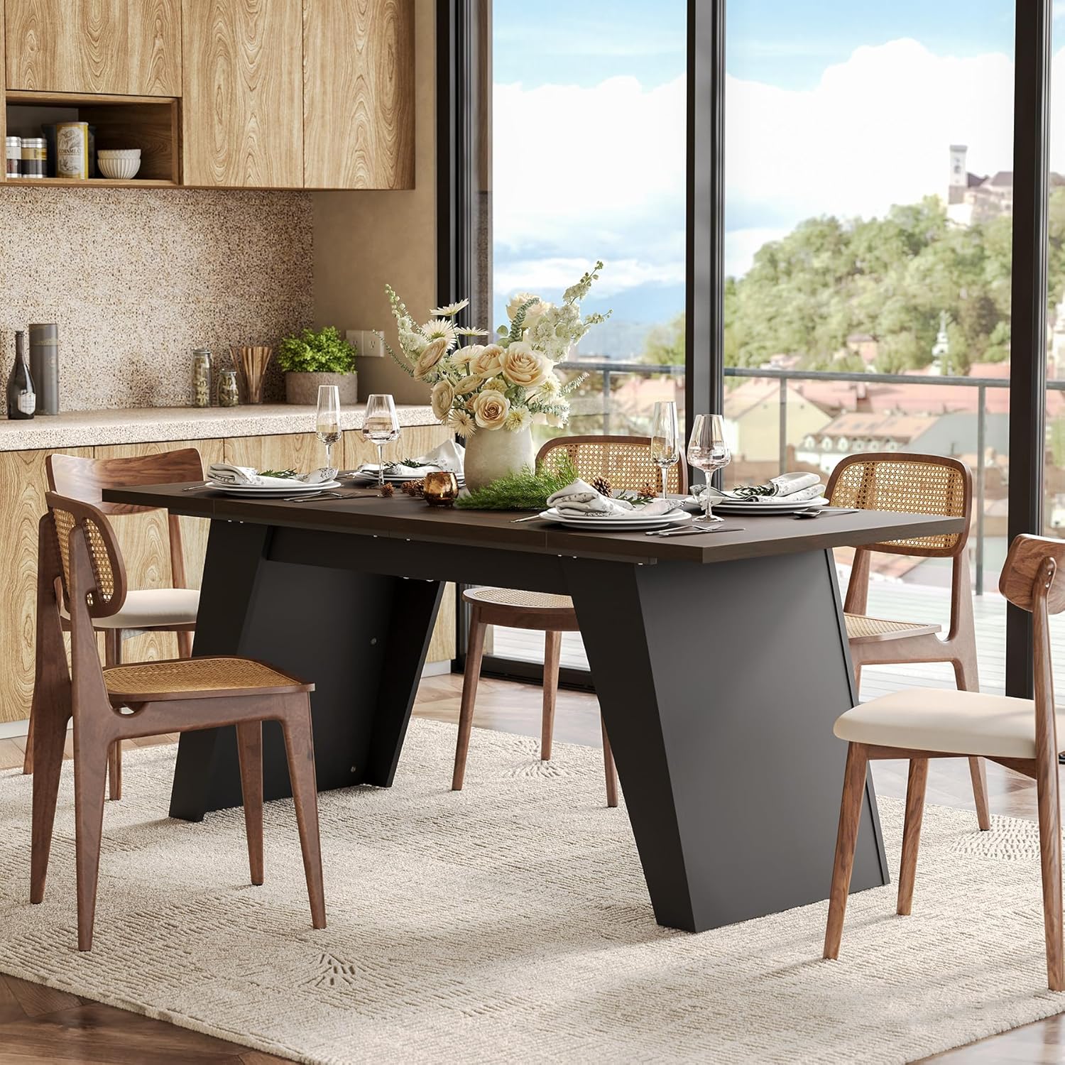 71" Rectangular Dining Table for 4-6 People