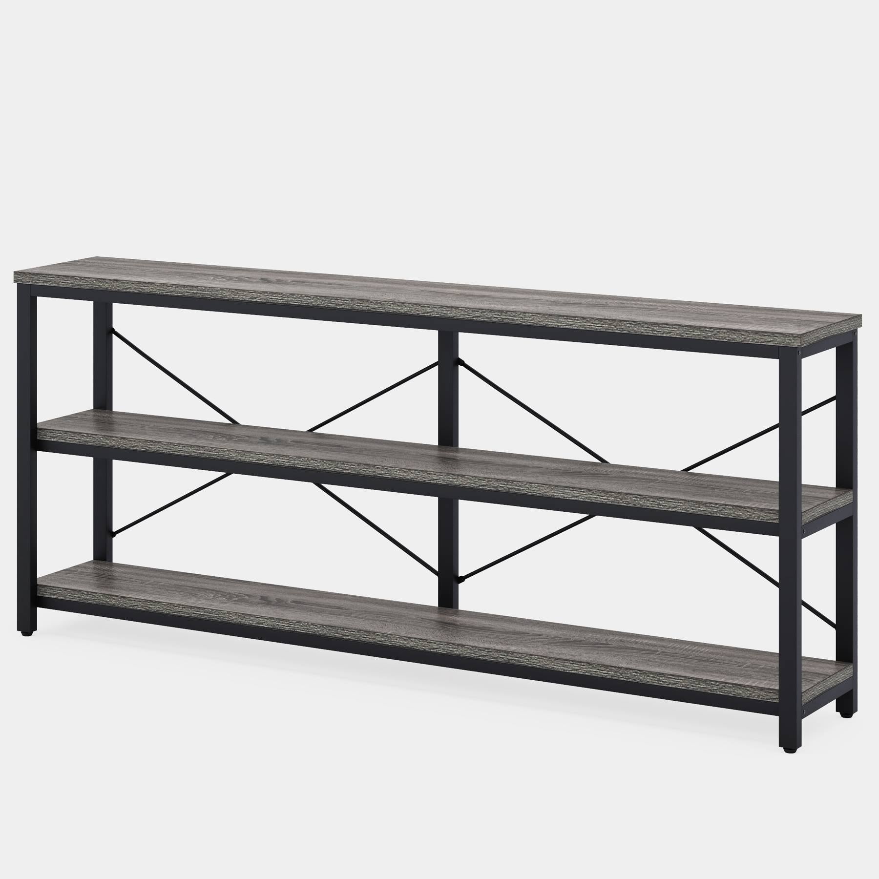 70.9" Console Table, 3-Tier Sofa Table with Metal Frame Tribesigns