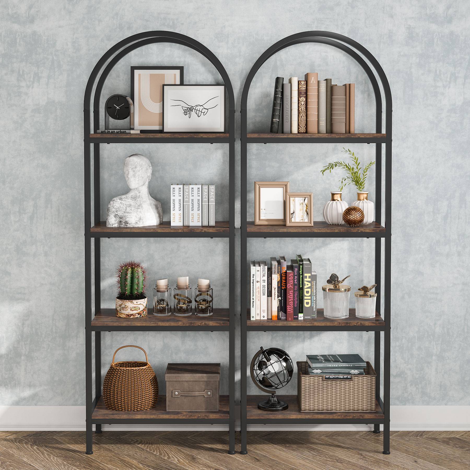 Tribesigns Bookshelf, Freestanding Bookcase Display Rack with Storage Shelves Tribesigns
