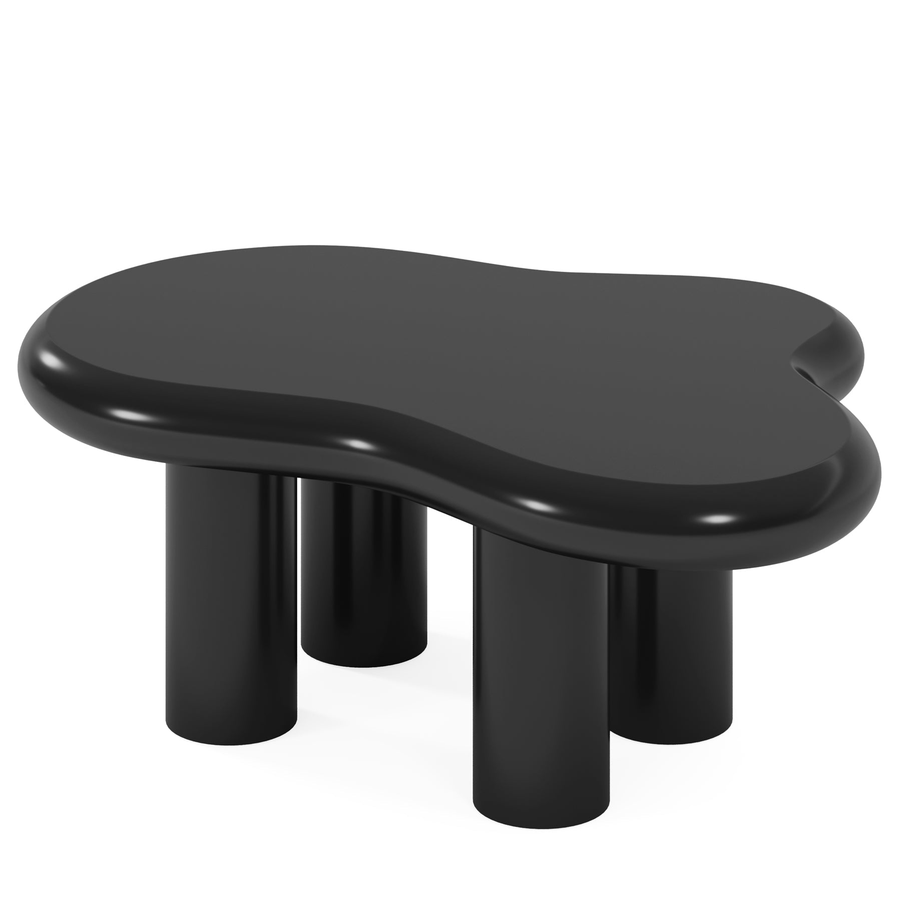 Cloud-Shaped Coffee Table, Modern Center Table with 4 Solid Legs Tribesigns