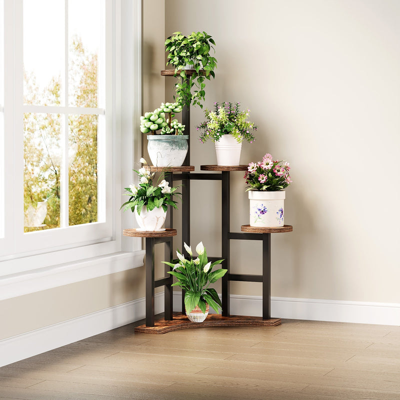 pot rack plant hanger Little Tree Corner Plant Stand, 6 Tiered Plant Shelf Flower Stand