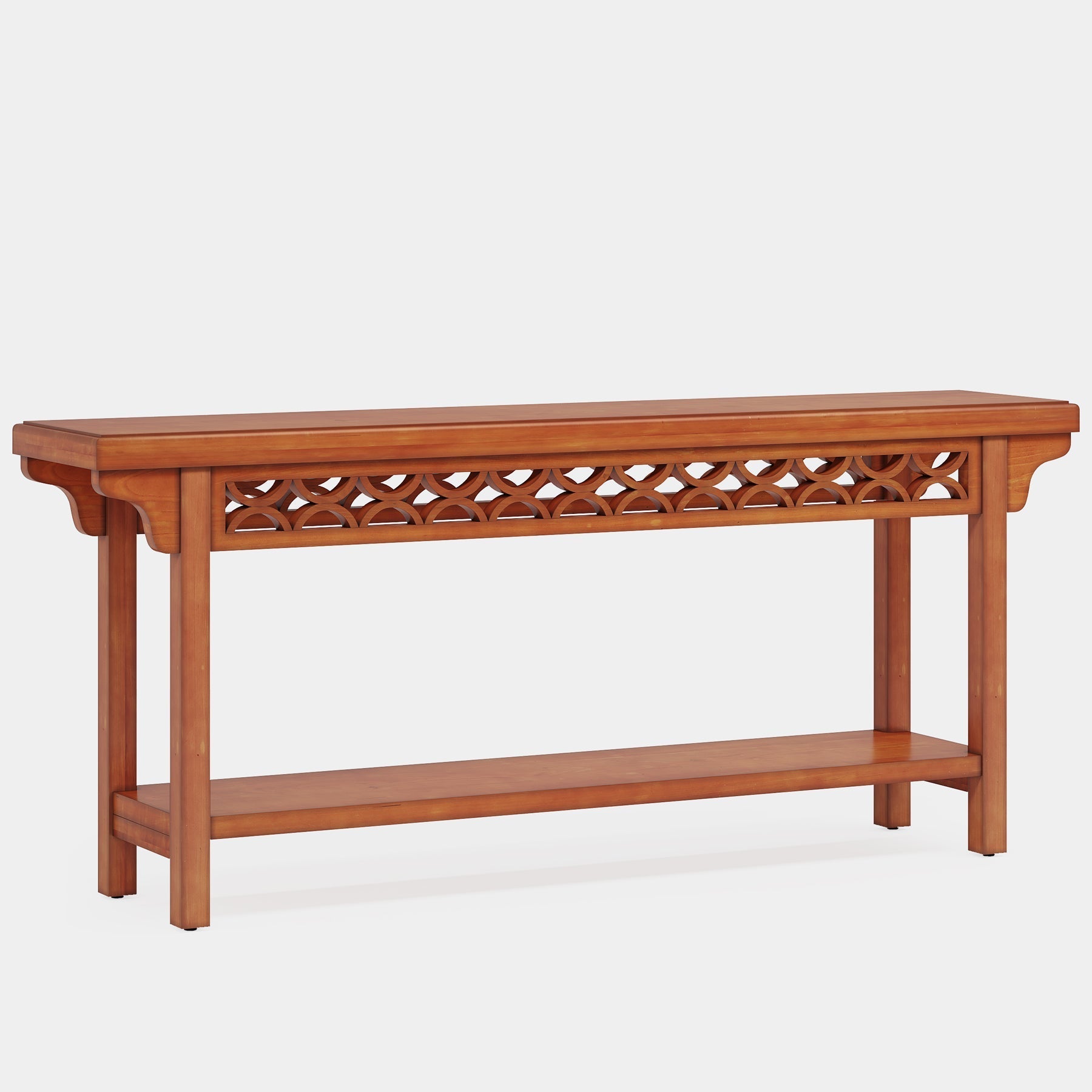 Farmhouse Console Table, 70.8" Narrow Wood Sofa Table with Storage Tribesigns