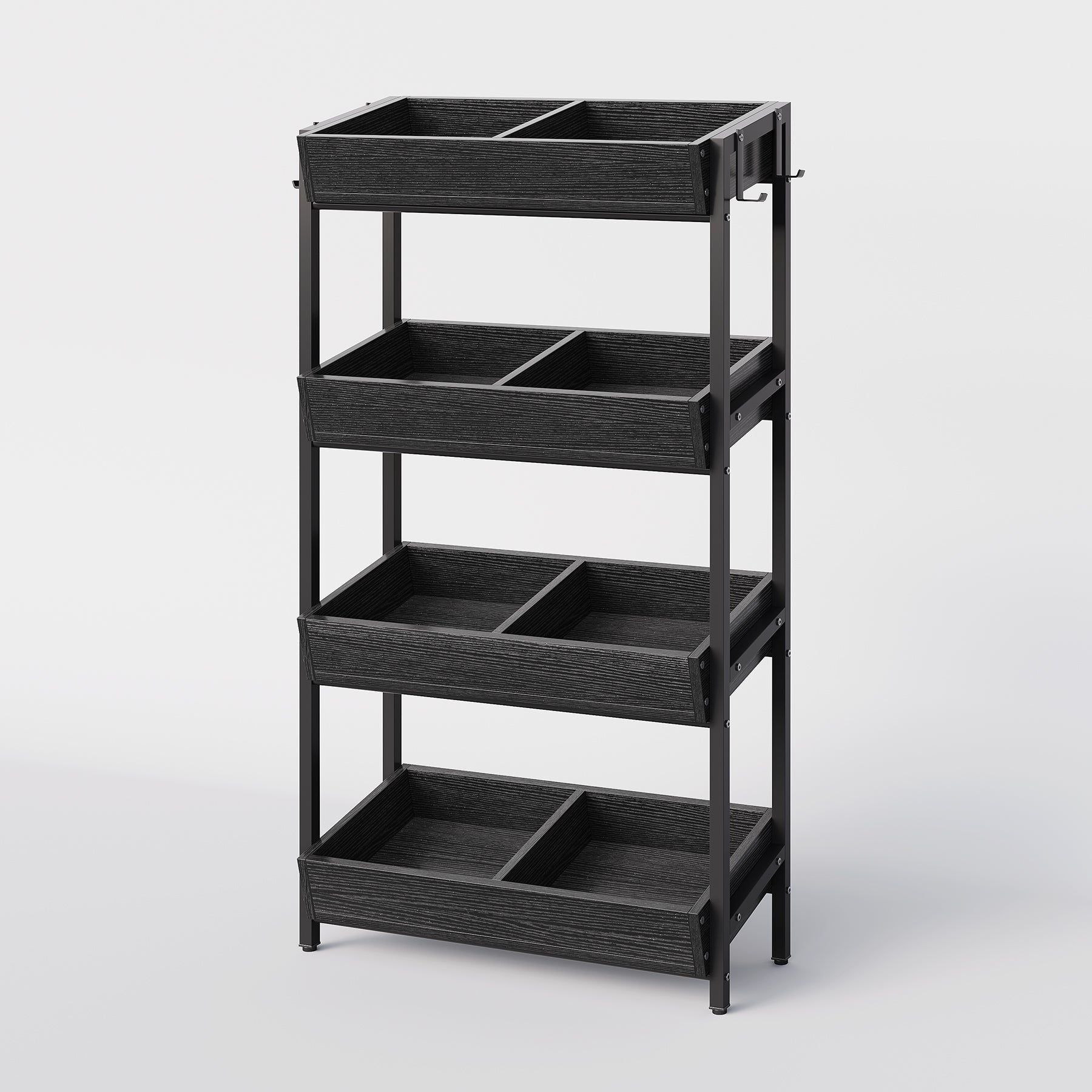 Wood Fruit Vegetable Storage Basket Stand