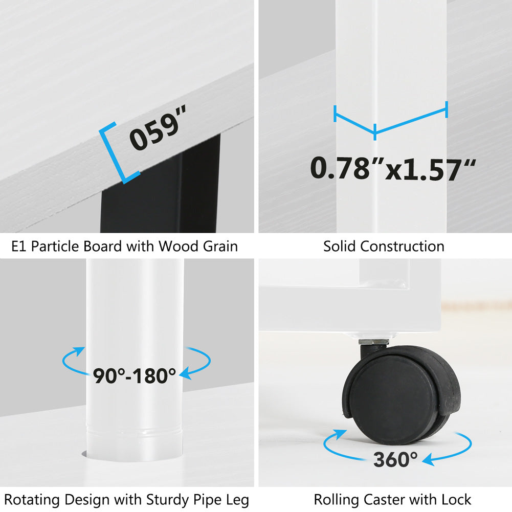 Rotating Computer Desk with Bookshelf