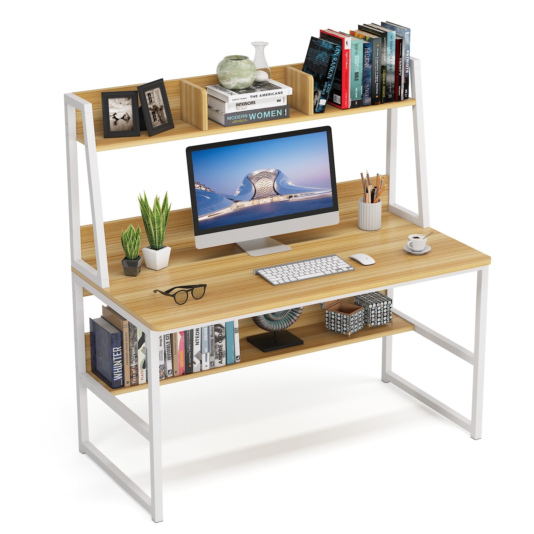 Computer Desk with Hutch