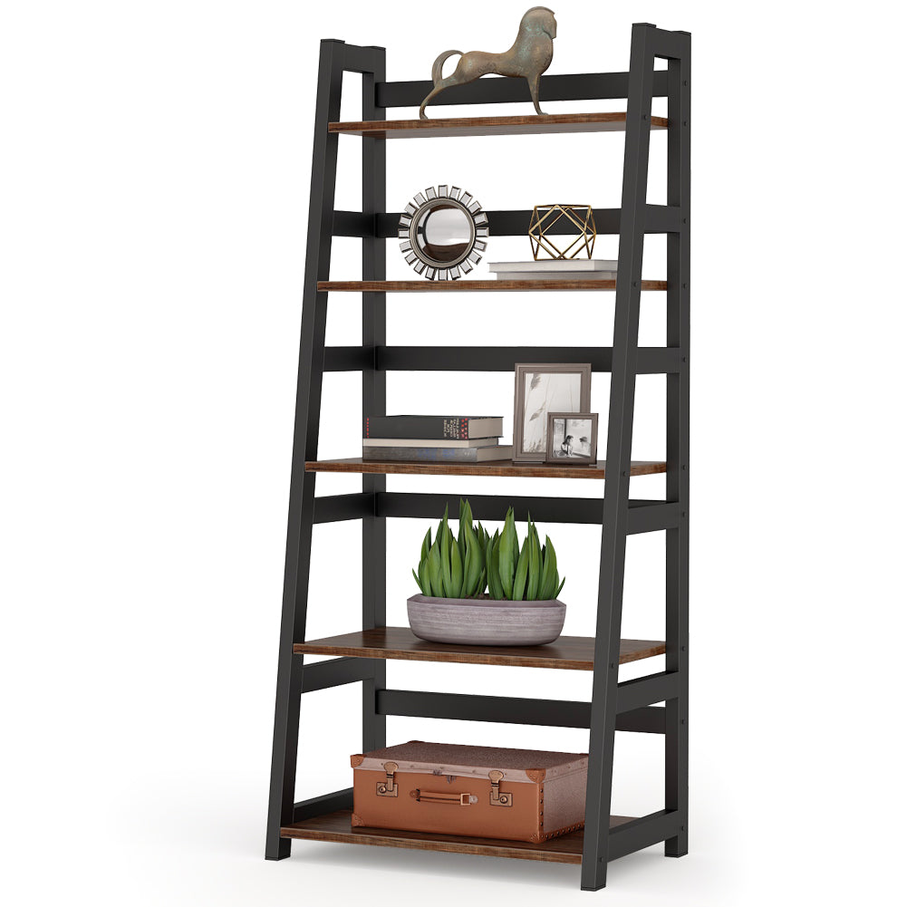 5-Tier Ladder Bookshelf Bookcase
