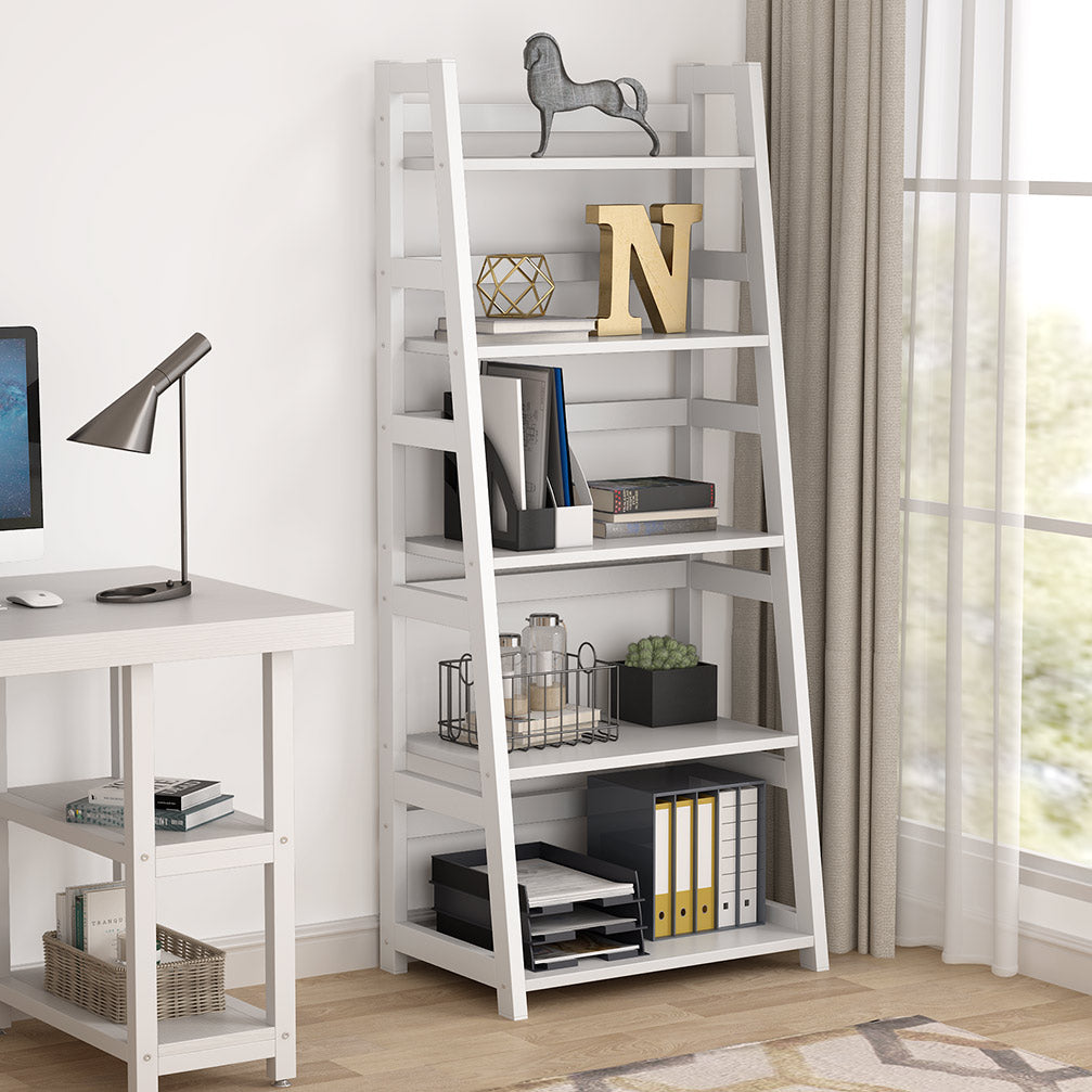 5-Tier Ladder Bookshelf Bookcase