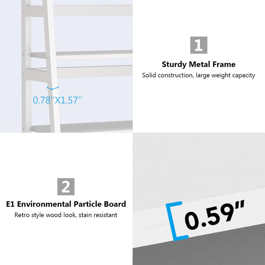 5-Tier Ladder Bookshelf Bookcase