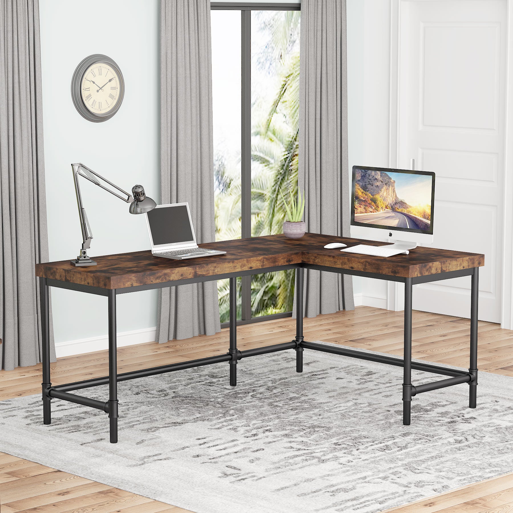 67” Reversible L-Shaped Computer Desk