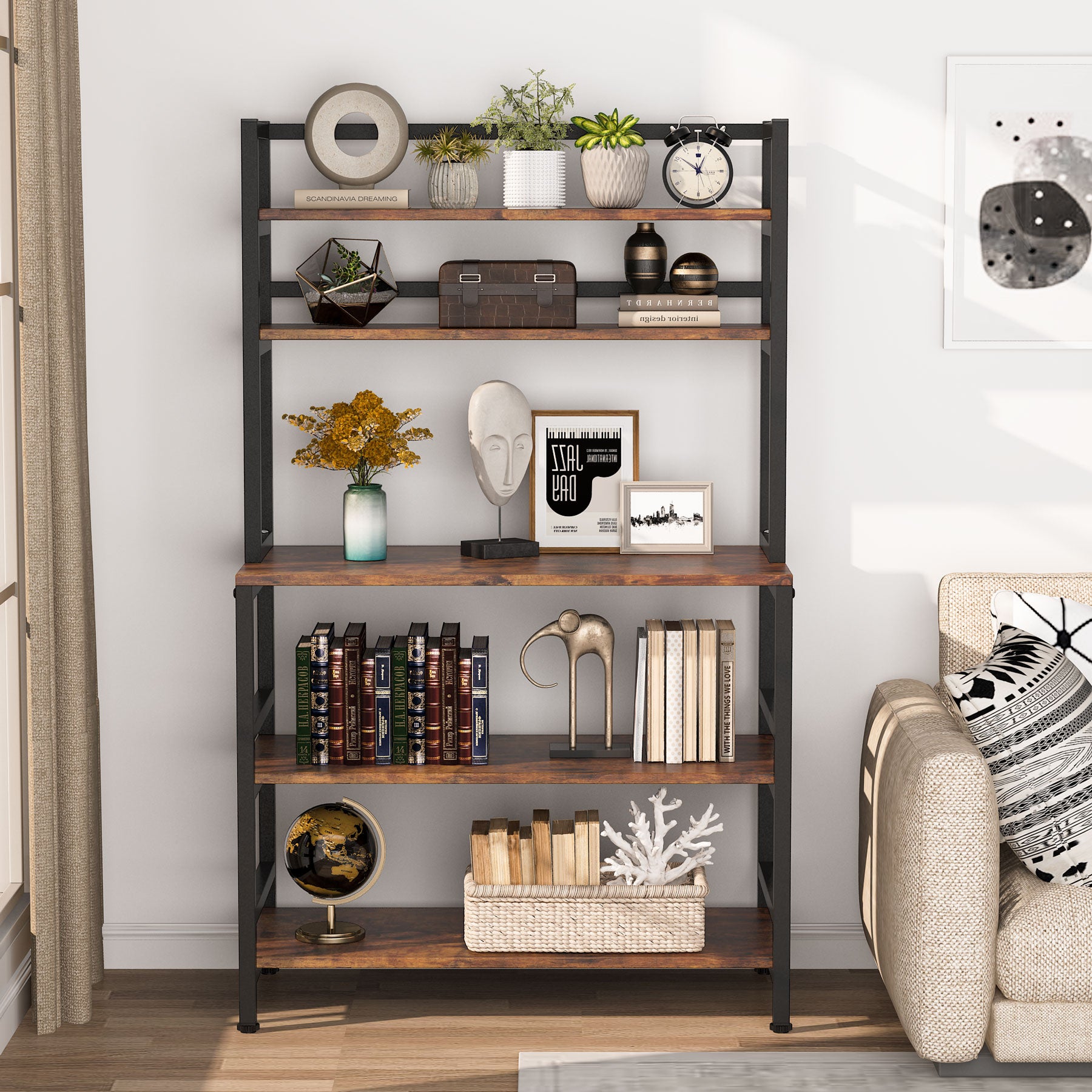 Bakers Rack with Hutch, Microwave Oven Stand