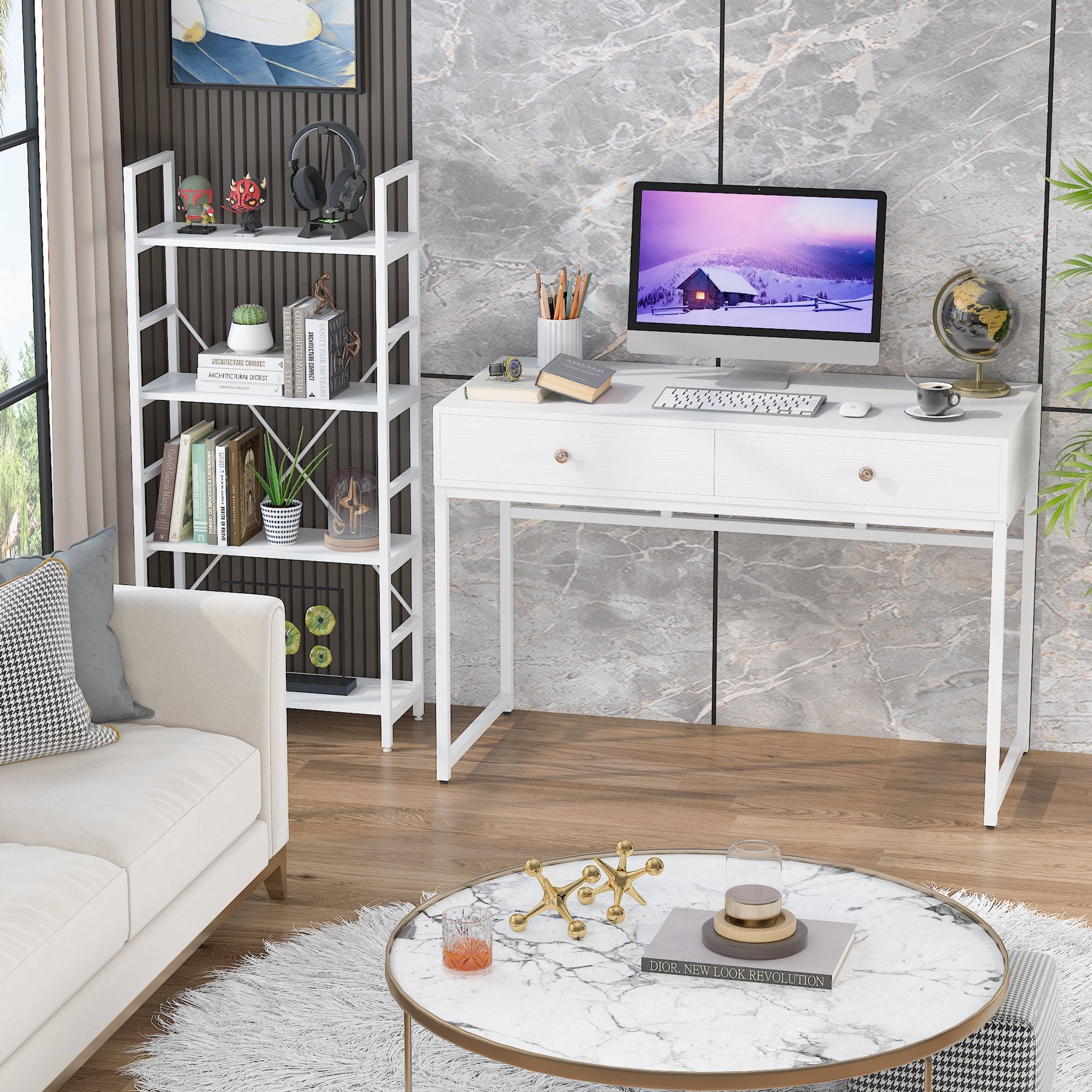 Computer Desk with 2 Drawers